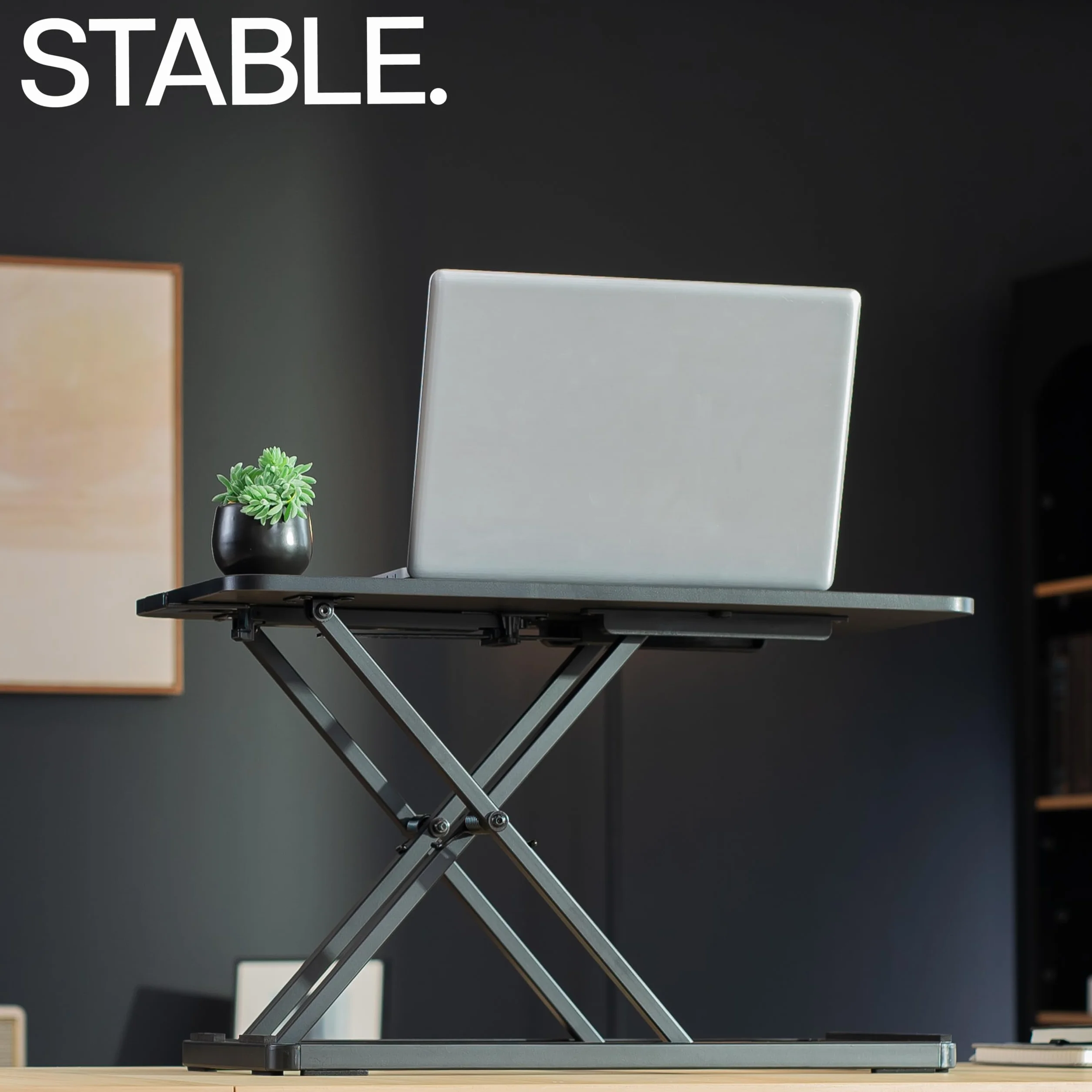 VIVO DESK-V024A Pojedynczy górny podnośnik nożycowy do klawiatury i myszy, biurko na laptopa z regulacją wysokości, do ergonomicznego stojaka roboczego, czarne, DESK-V024A