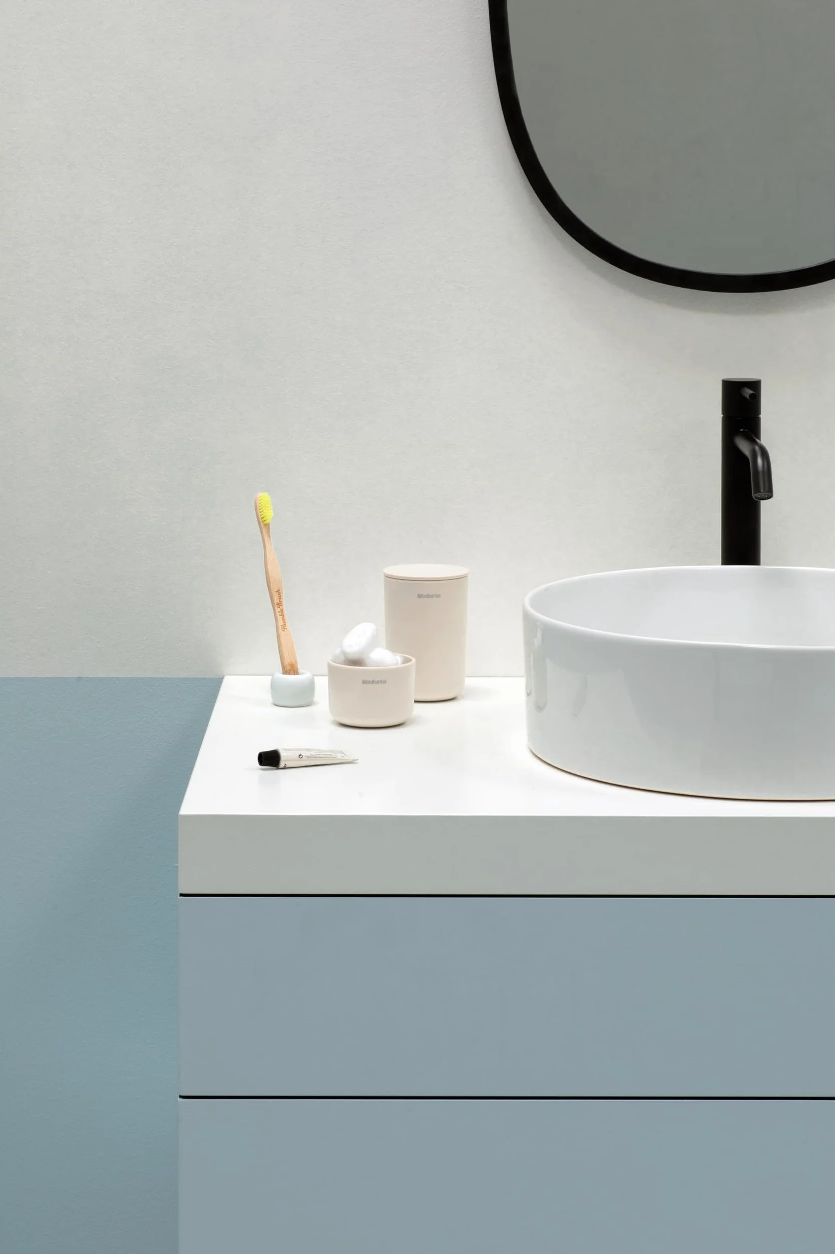 Brabantia - ReNew Zasobniki: 3 szt - do Porządkowania Drobnych Przedmiotów - Możliwość Układania w Stos - Antykorozyjne - Łatwe do Czyszczenia - Soft Beige - 15,2 x 7,6 cm