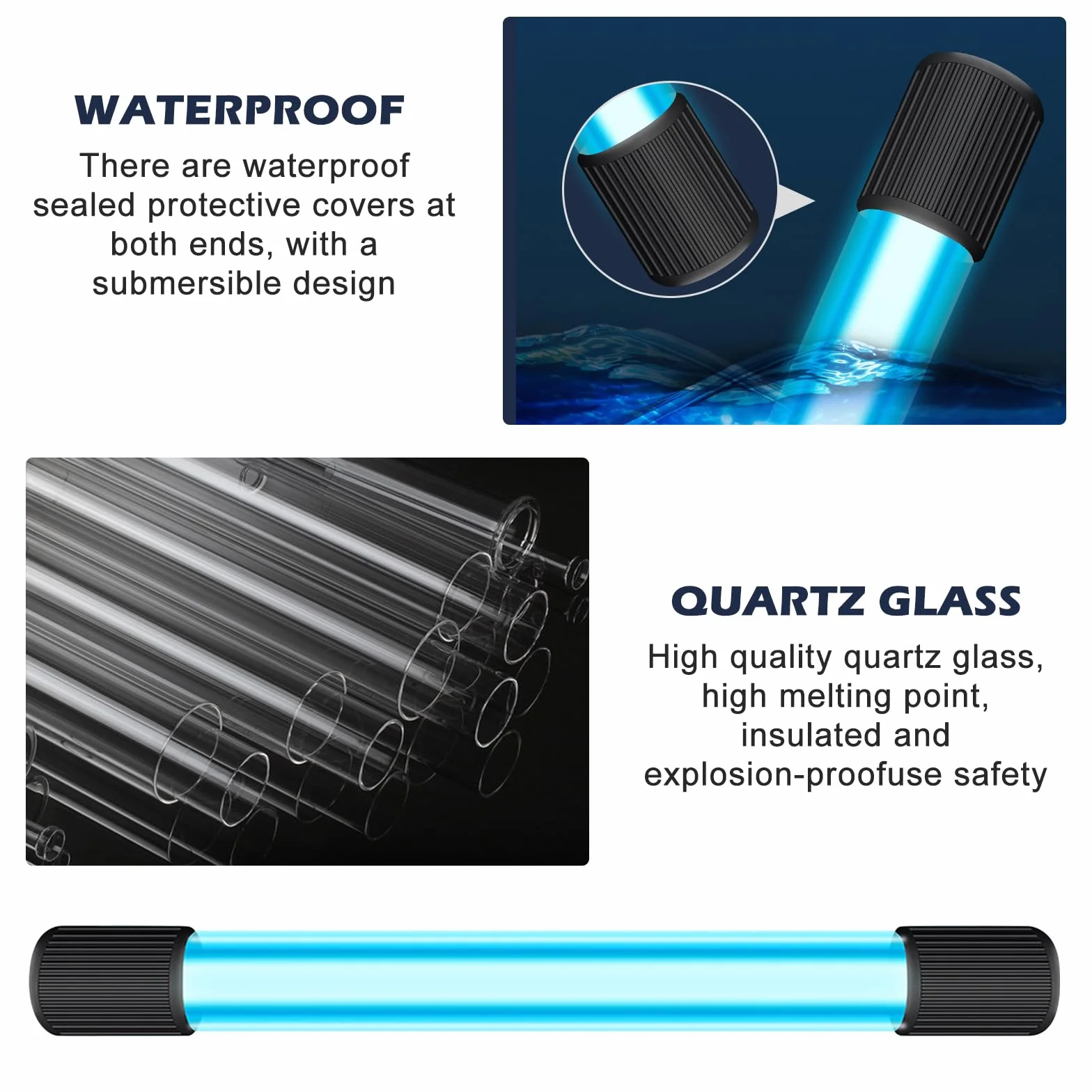 Akwarium sterylizator UV, sterylizator UV, akwarium z timerem, lampa do sterylizacji UV z przyssawką, lampa UV zabójcza bakterie, lampa UV, do czyszczenia akwarium, akwarium, akwarium, stawu (9 W)