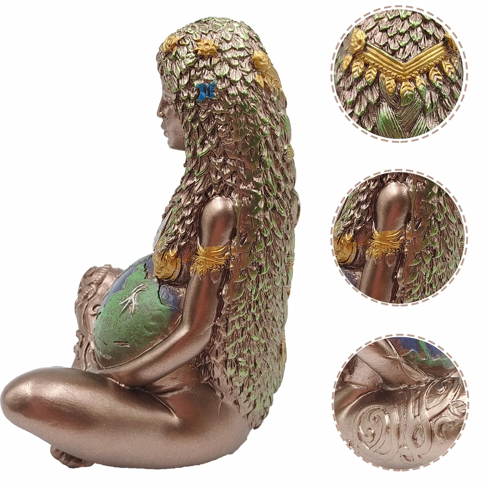 Statuetka matka Ziemi, artystyczna figurka z żywicy do domu, pokoju artystycznego, ogrodu, na zewnątrz