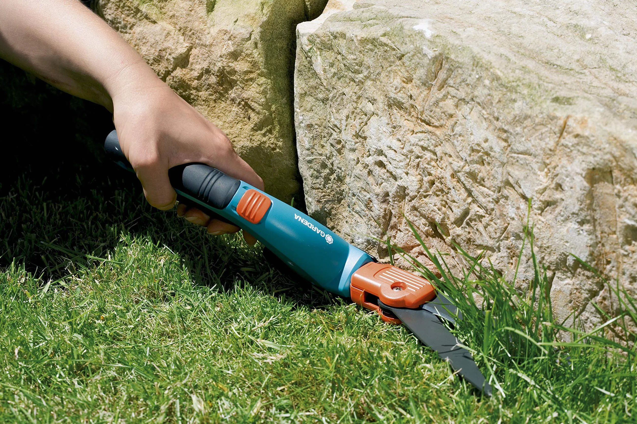 Gardena Comfort nożyce do trawy, obracane: nożyce do trawy z ostrzami obracanymi o 360° dla osób lewo- i praworęcznych, szlif falisty, powłoka antyadhezyjna, komfortowy uchwyt (8734-20)