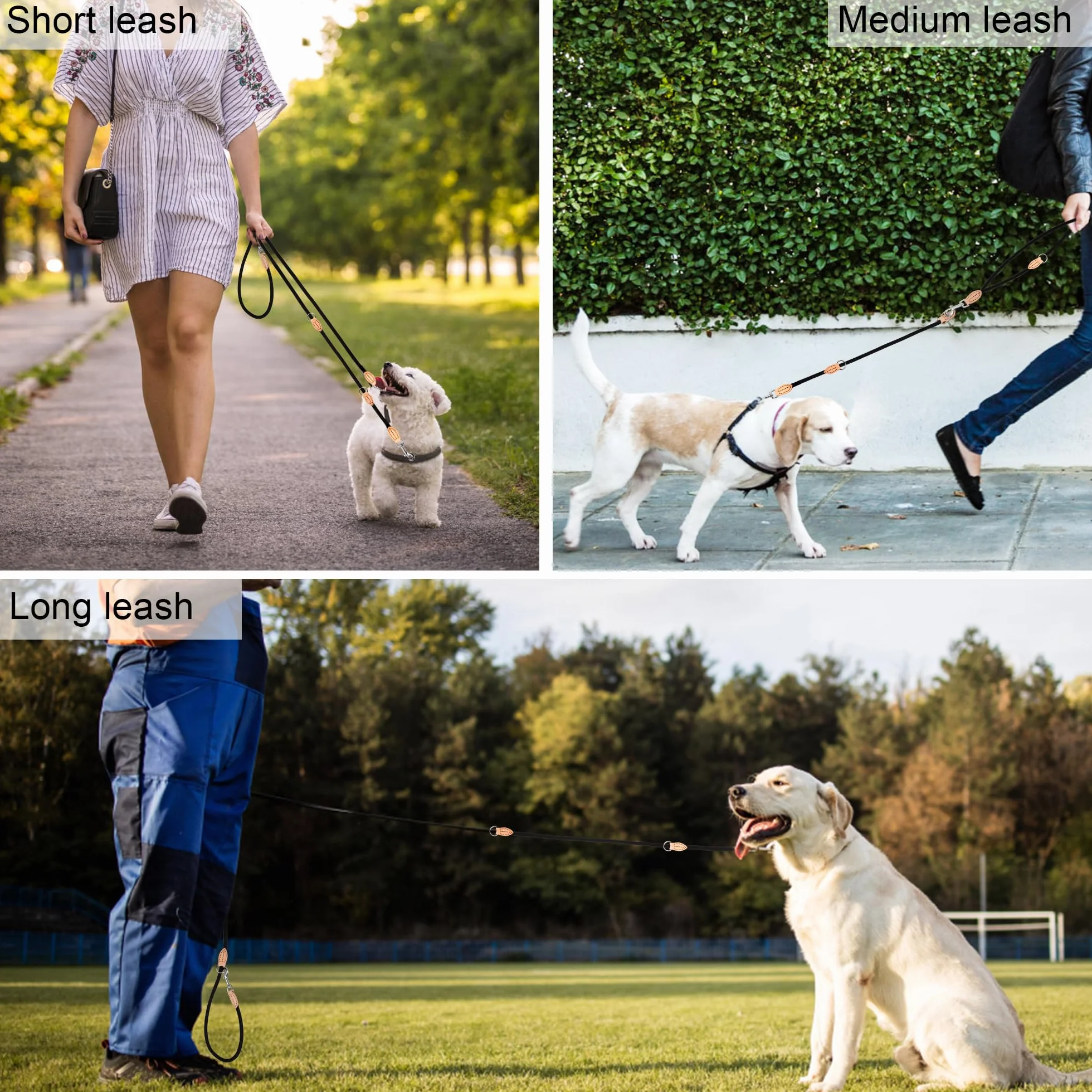 Smycz dla psa nylonowa 2 m regulowana z obrotowymi karabińczykami