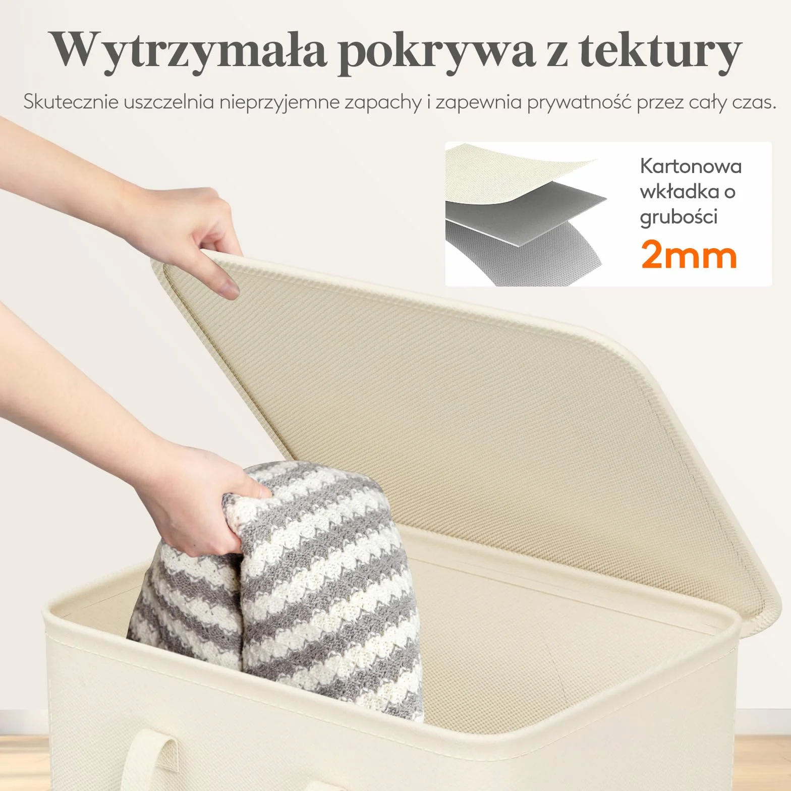 Lifewit Składany Kosz na Pranie Wąski z Pokrywą 105 L Biały