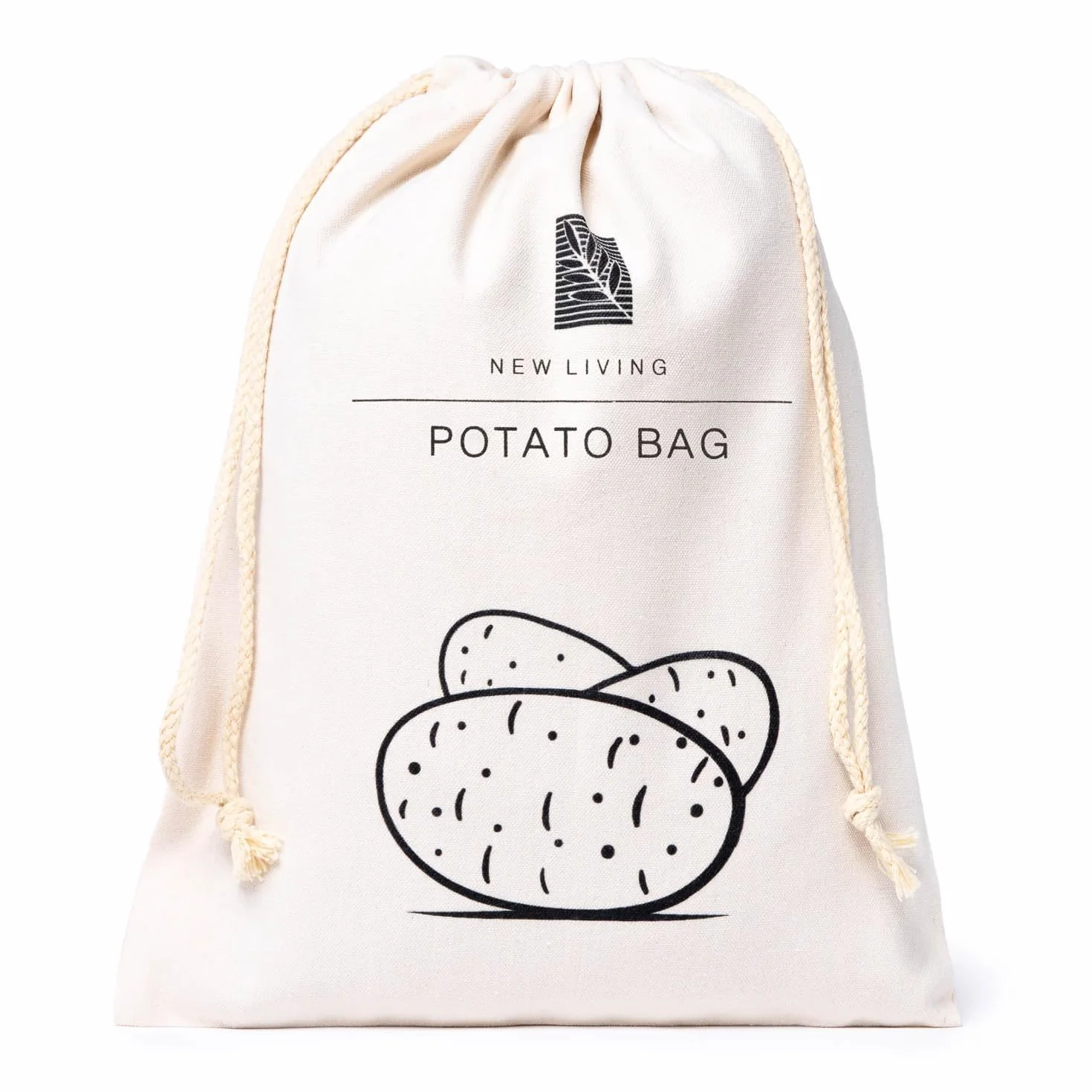 Torba na ziemniaki i cebulę 4-pak pakiet REAL | lniany materiał z mieszanki bawełny | ekologiczny worek do przechowywania żywności | 26 * 38 cm