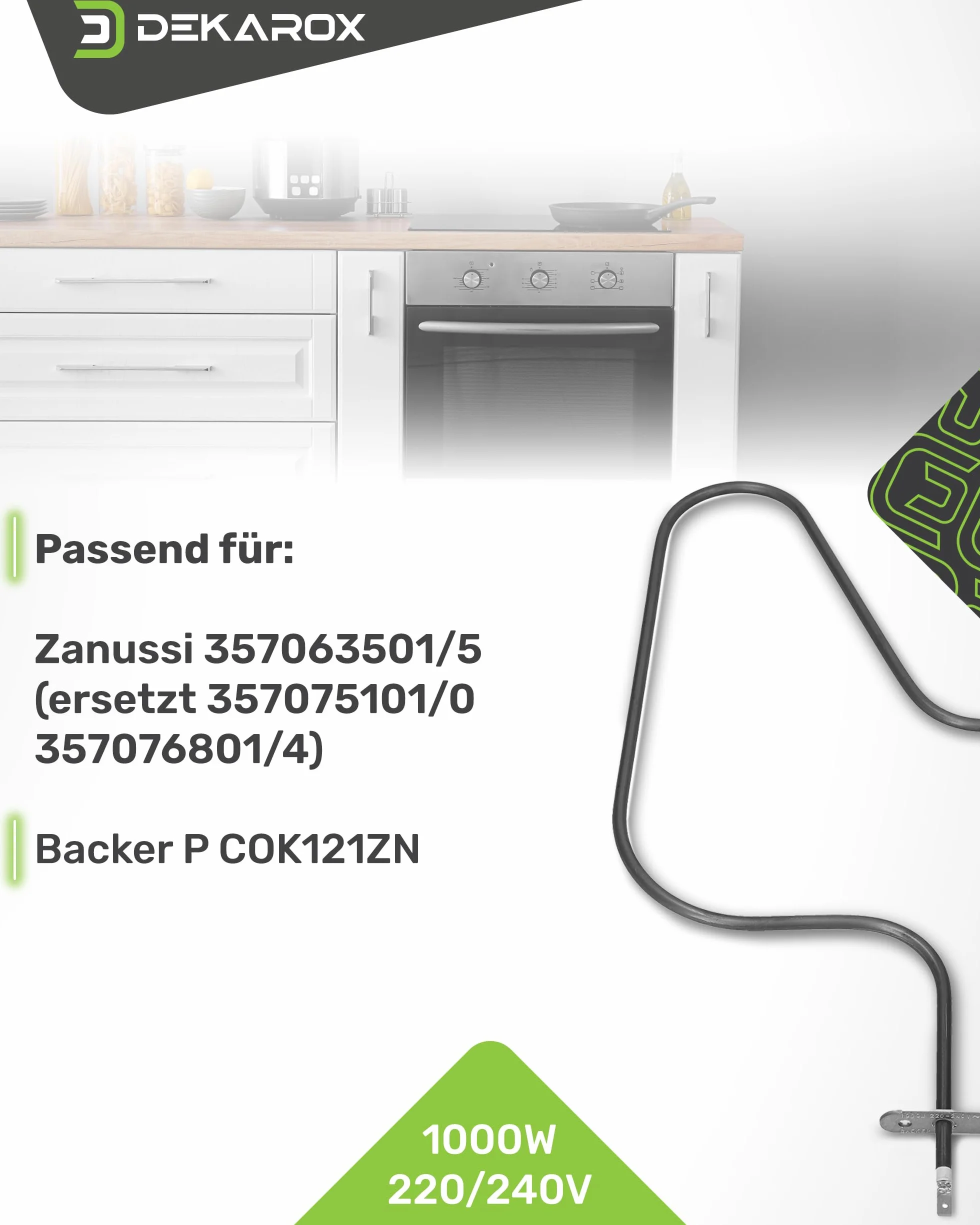Grzejnik do piekarnika 1000W 220/240V dla AEG Electrolux Juno Zanussi Zanker 357063501/5 3570635015 dla piekarnika i kuchenki