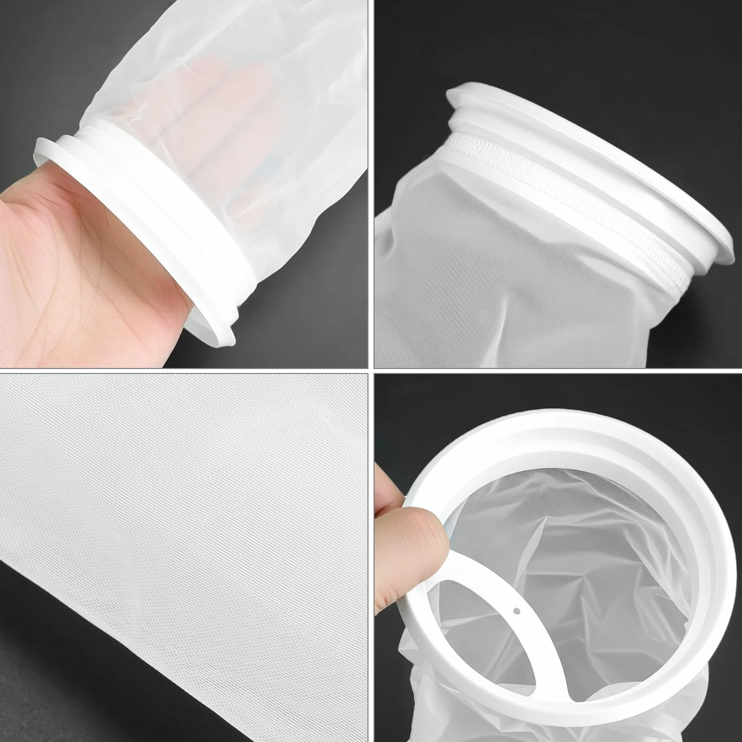 QWORK 3-częściowy zestaw filtrów IBC, nylonowa pokrywa, filtr zbiornika na wodę deszczową, do rolnictwa, ogrodnictwa i gospodarstwa domowego