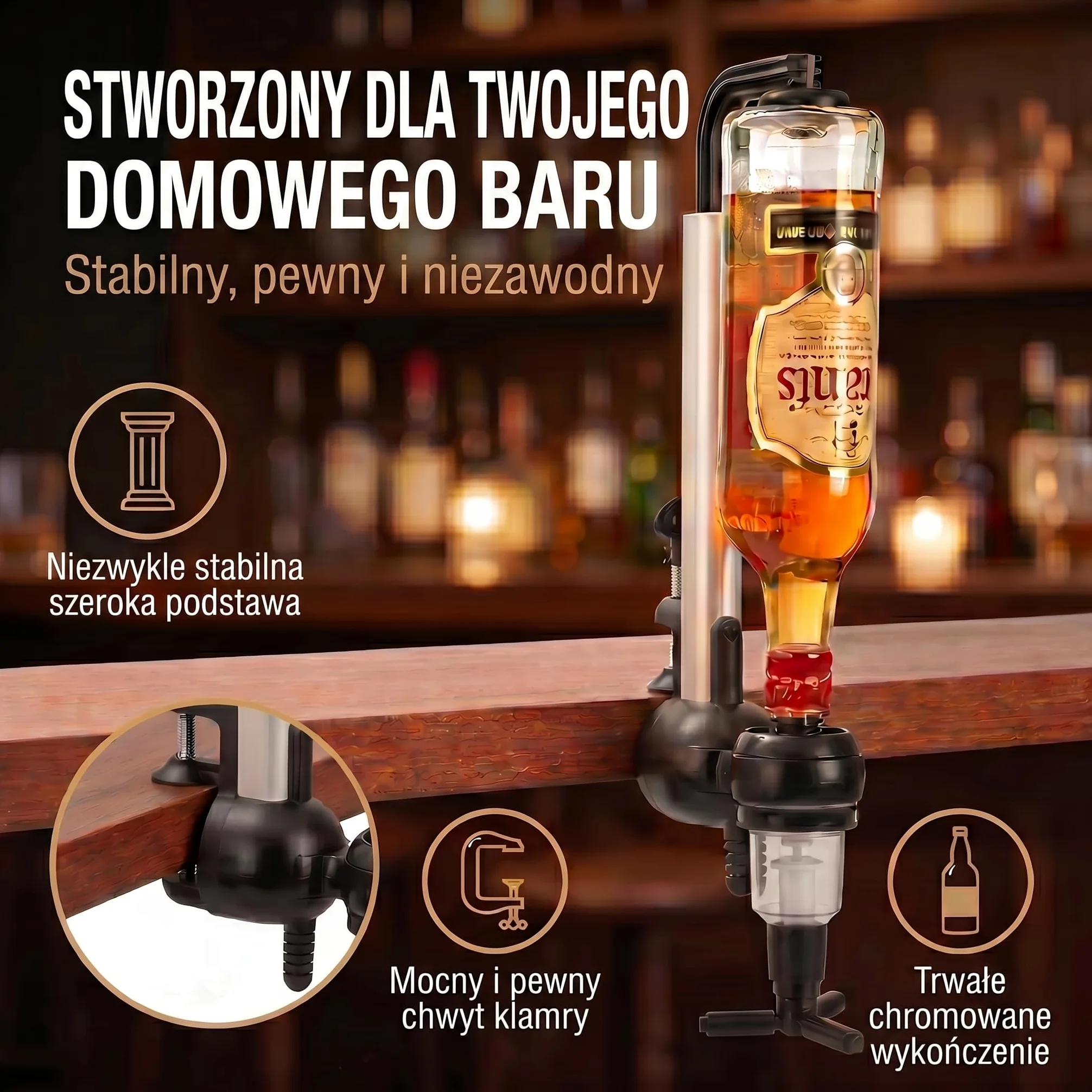 Bar-Butler do napojów spirytusowych, uchwyt na butelki z napojami, dozownik 4cl, dozownik do napojów, uchwyt na butelki, porcjowanie napojów