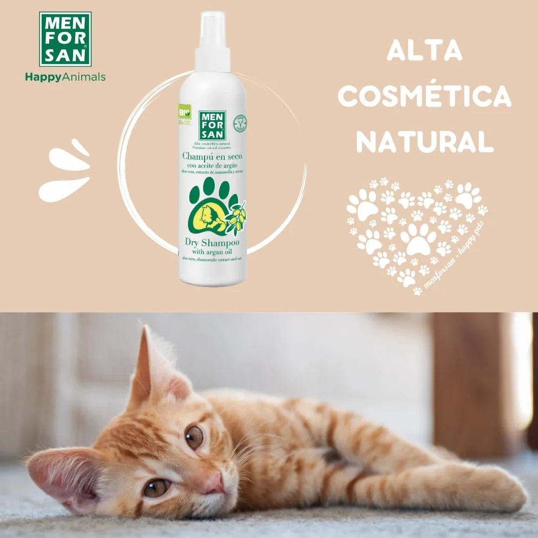 MENFORSAN Suchy szampon dla kotów Argan Oil 250 ml Bezzapachowy
