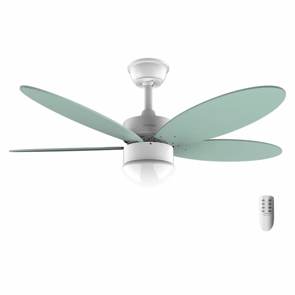 Cecotec Wentylator sufitowy z energią Aero 4260 Mint. 40 W, silnik DC, średnica 42" z 5 odwracalnymi ostrzami, światło LED, pilot zdalnego sterowania, timerem, 6 prędkości
