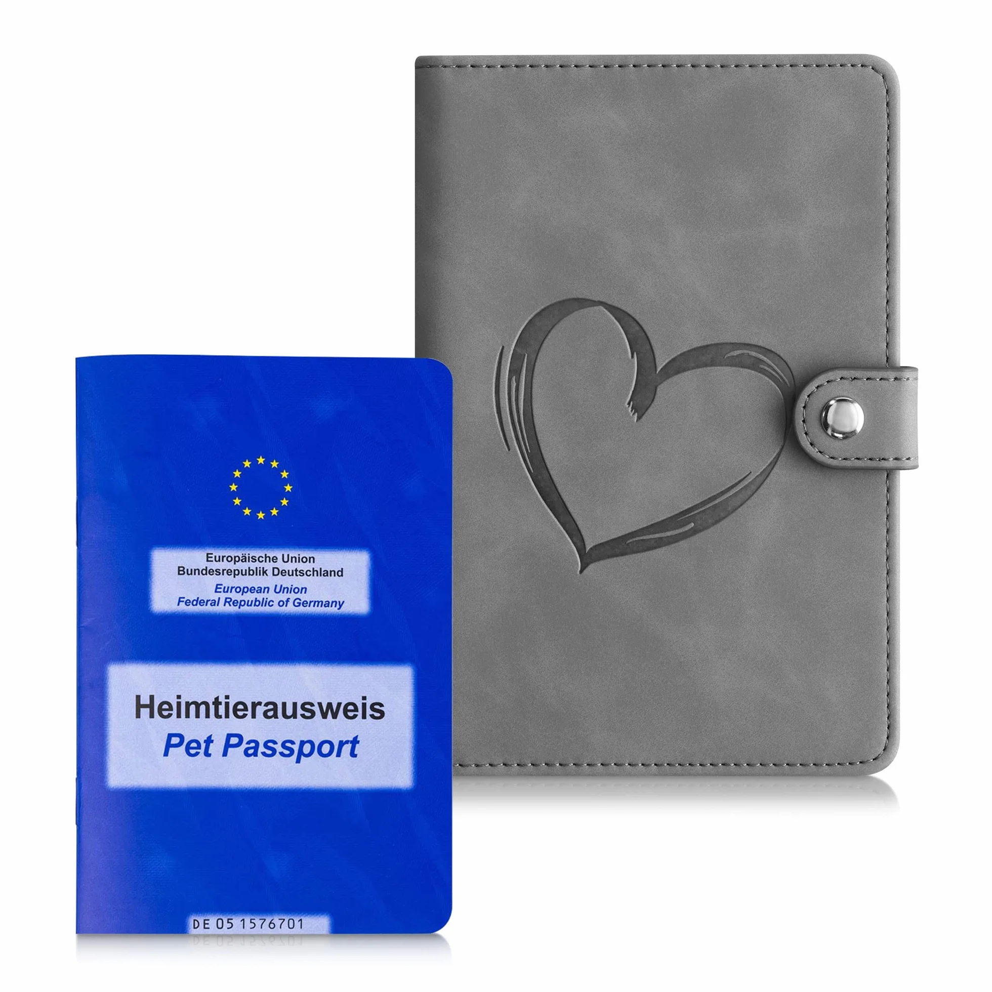 kwmobile Etui na paszport szczepień dla zwierząt - etui ochronne na legitymację zwierząt domowych - legitymacja szczepień zwierząt domowych okładka ze sztucznej skóry - szczotka w kształcie, Szczotka