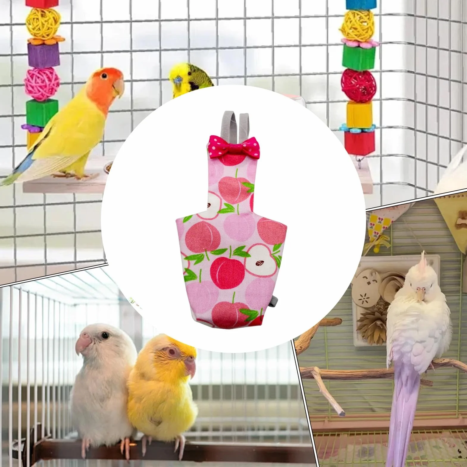 Parrot Bird Diapers, Adjustable Bird Nappy, 5.31x2.76in Lightweight Reusable Pigeon Pants