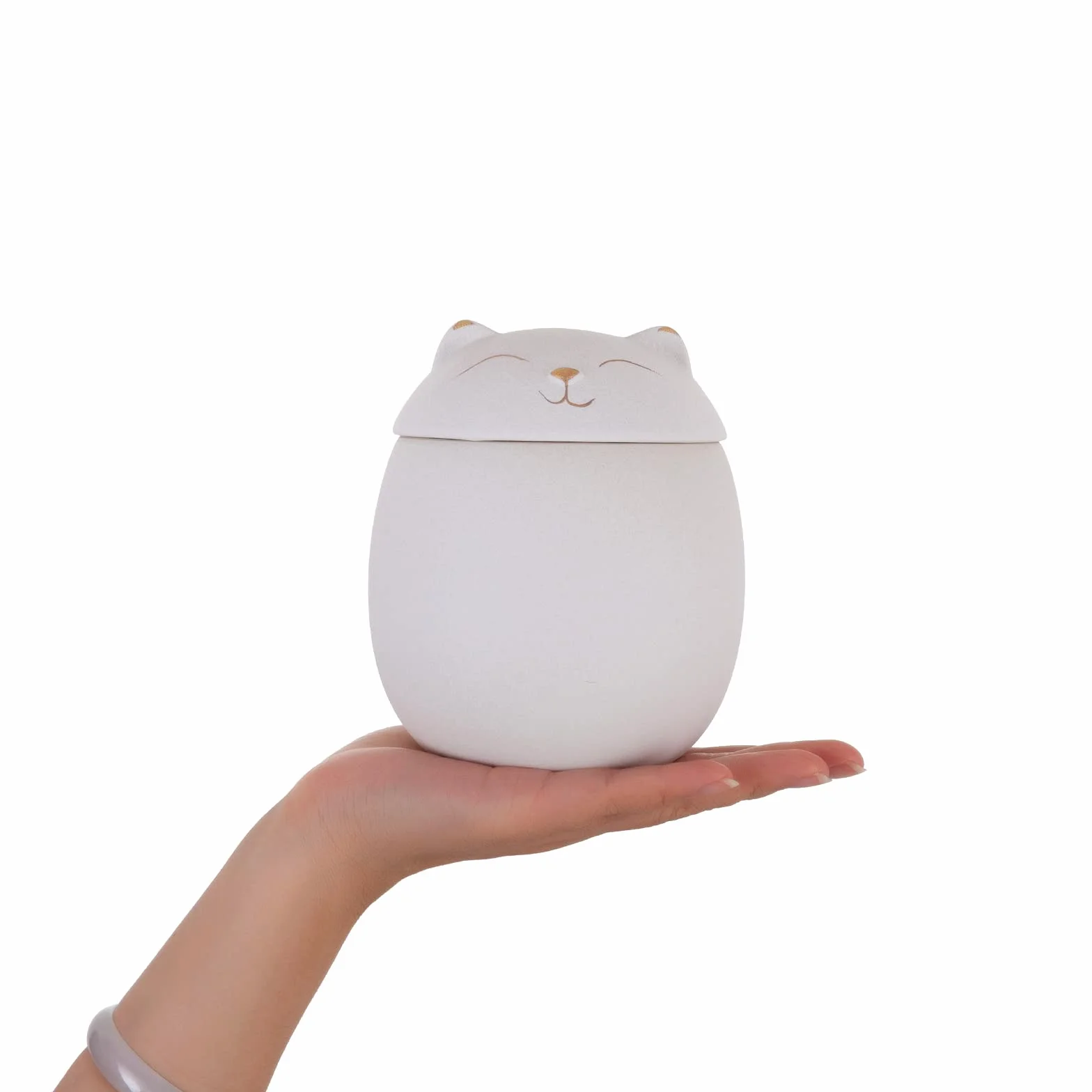 New Dream Urna ceramiczna w kształcie kota dla zwierząt domowych biała duża