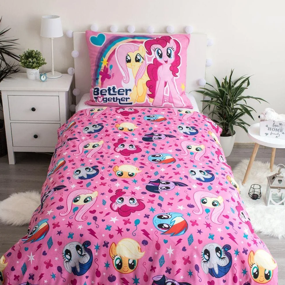 My Little Pony Pościel Besties Twilight Sparkle i Rainbow Dash 140 x 200 + 70 x 90 cm, 100% bawełna, z zamkiem błyskawicznym