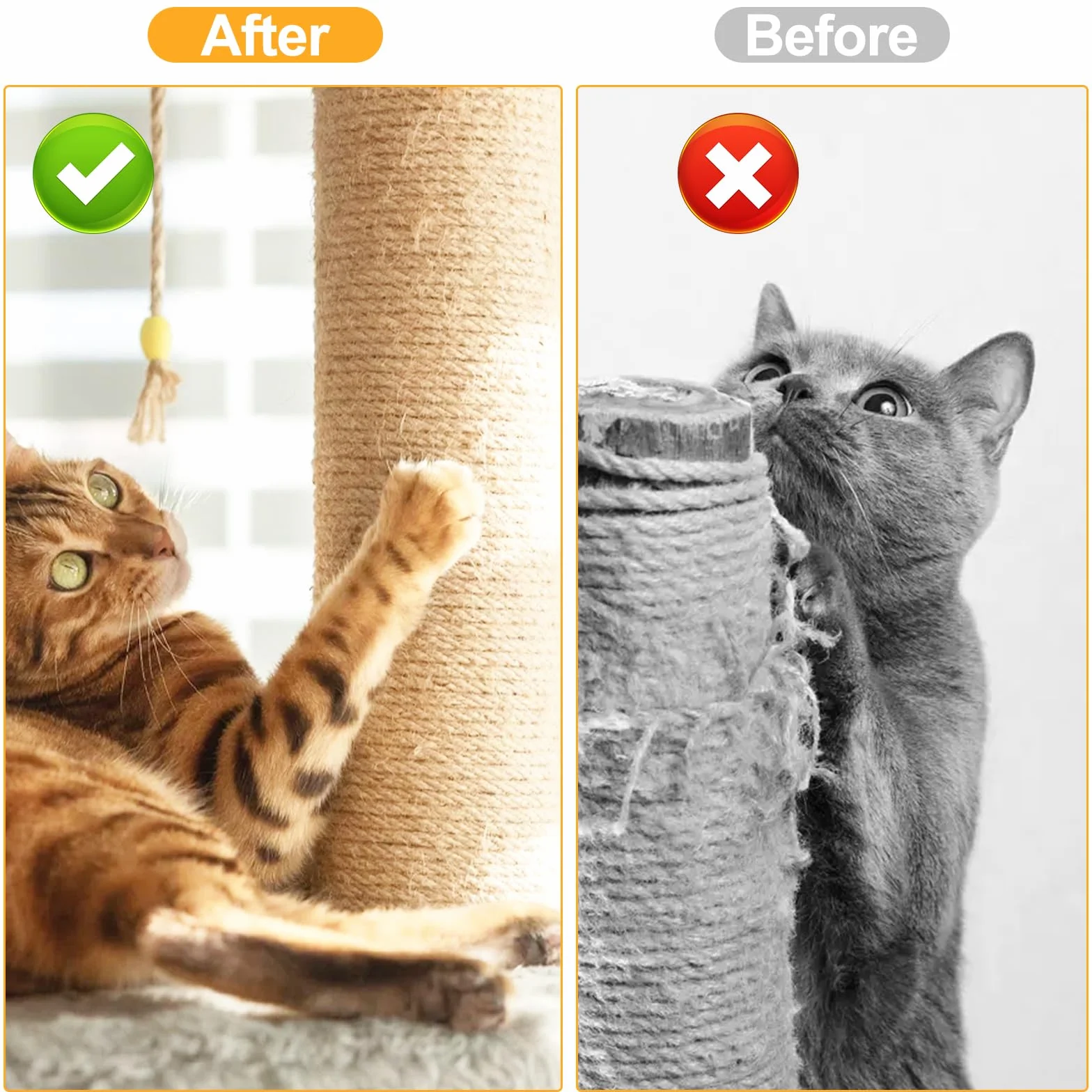 Magrimaxio Jute Rope, Natural Sisal Rope 6 mm X 50m, Cat Scratching Rope for Garden Decoration, Jute Rope Repair Replace Cat Scratching Post, Cat Toy Rope, Cat Tree Rope, Cat Toy Rope, Cat Tree Rope