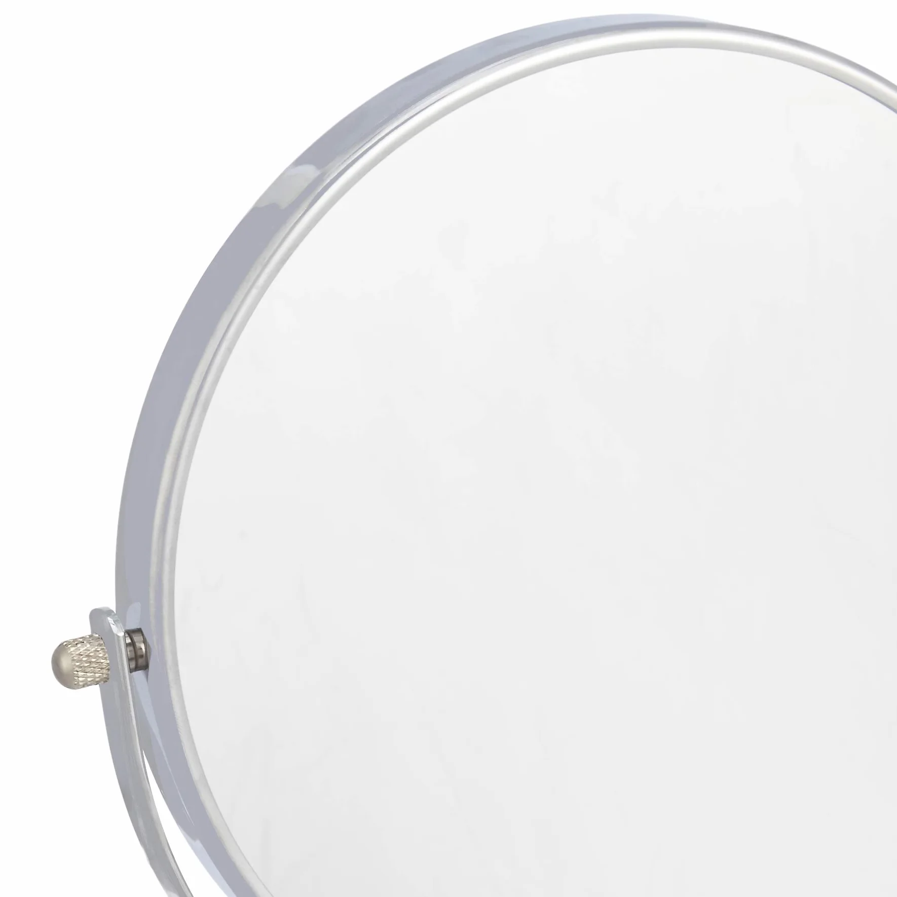 Amazon Basics okrągłe lusterko kosmetyczne naścienne, powiększenie 1x/5x, 32,5 dł. x 25,4 szer. cm, chromowane.