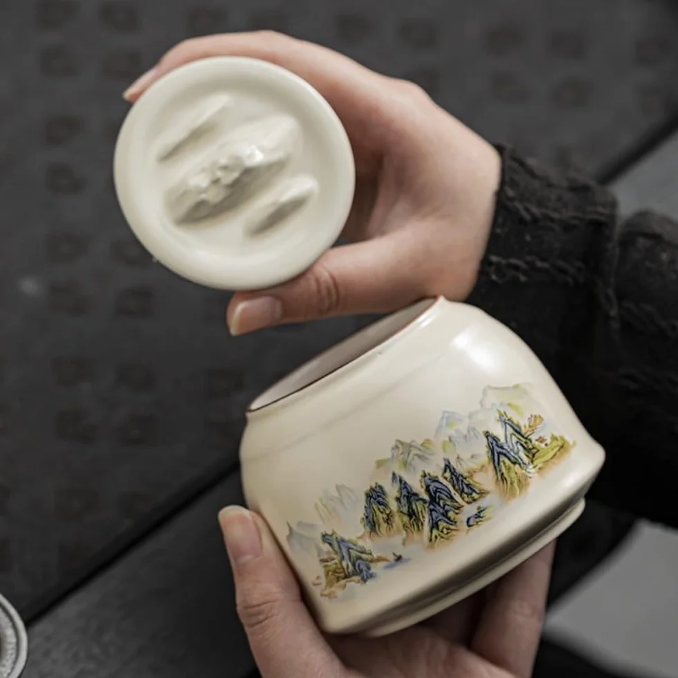 TEESONG Słoiki na herbatę ceramiczne puszki do przechowywania herbaty domowe zielona herbata czarna herbata pojemnik do przechowywania herbaty puszki zamknięte puszki puste puszki pojemniki do