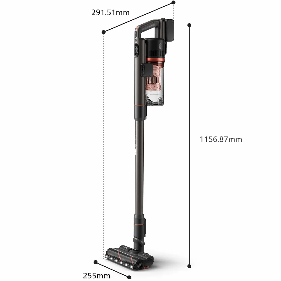 Philips SpeedPro Max Bezprzewodowy Odkurzacz Pionowy 7000 Series, Do Sierści Zwierząt, Mocne Ssanie 360°, Maks. 80 min, Bez Plątania, Do Dywanów i Twardych Podłóg, 4 Narzędzia LED (XC7065/01)