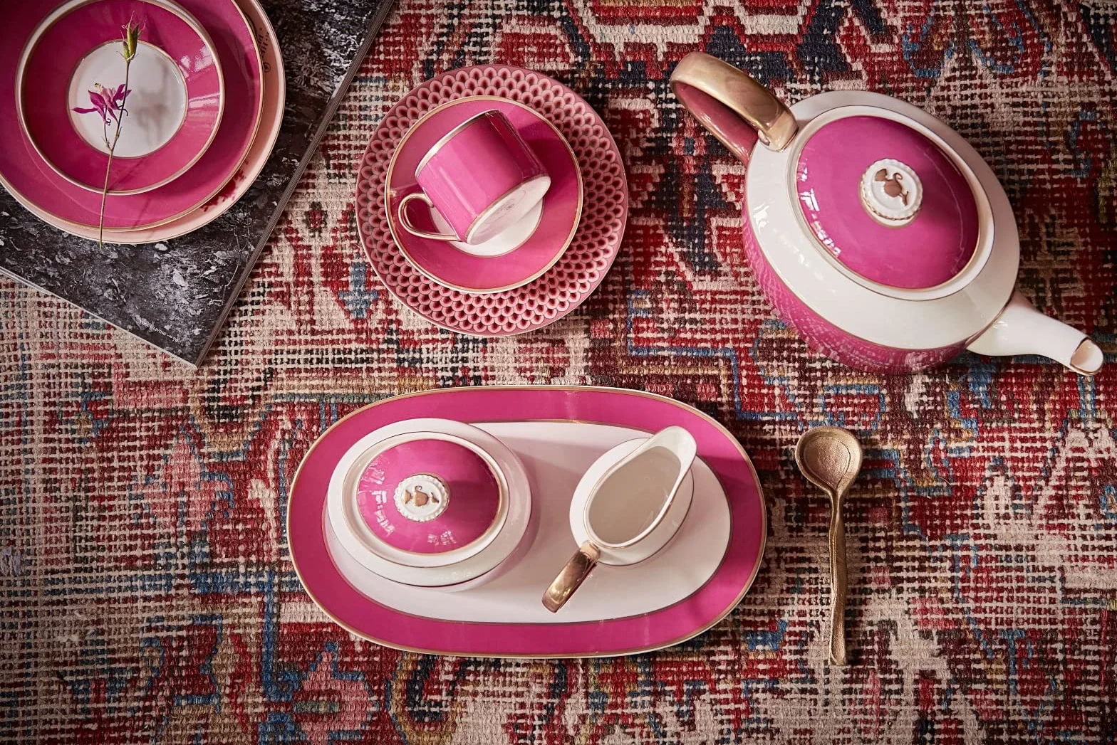 Pip Studio Talerz głęboki Pip Chique | złoto-różowy - D 23,5