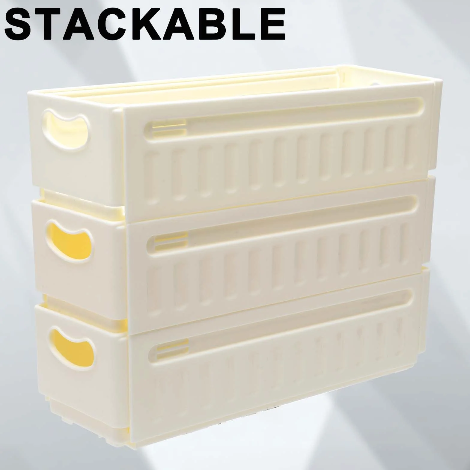 FARYODI 3 pudełka do przechowywania, organizer, możliwość układania w stos, składane pudełko z tworzywa sztucznego, rozciągliwy organizer do kuchni, łazienki, biura, sypialni, szuflady