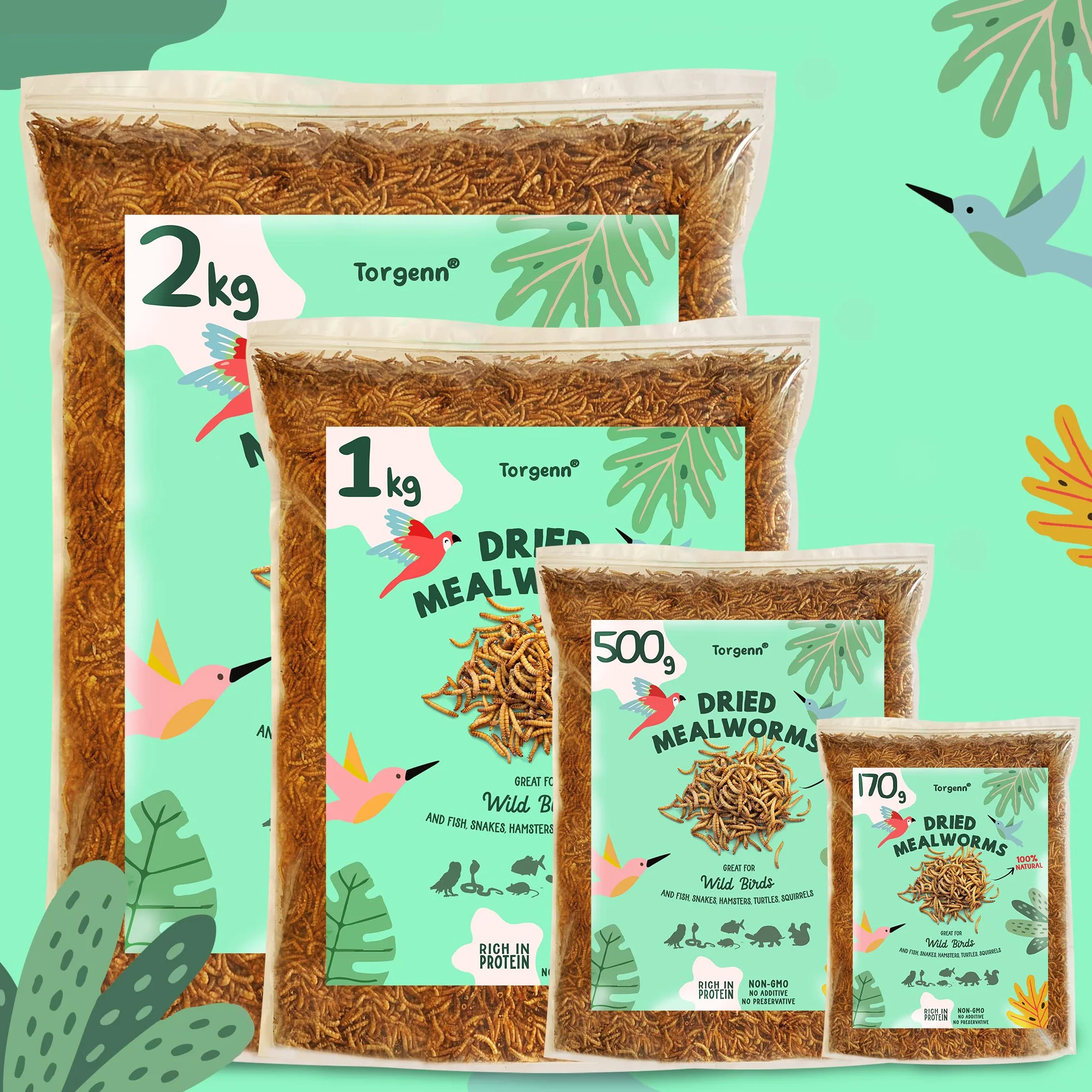 Suszone mączniki 500 g karma dla dzikich ptaków naturalna bez GMO