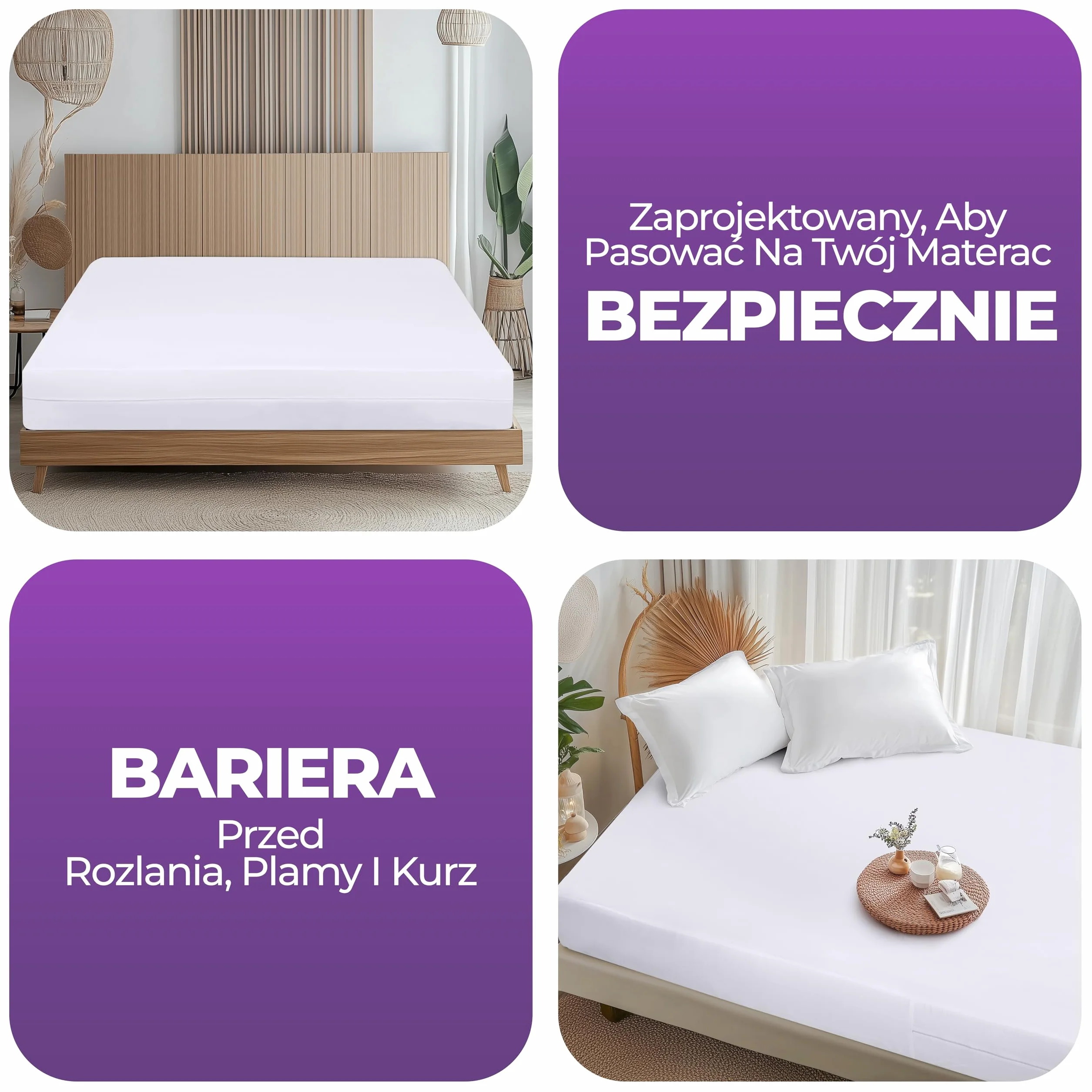 Utopia Bedding Pokrowiec na Materac Wodoodporny z Zamkiem Błyskawicznym, Certyfikat Oeko-TEX, Ochraniacz na Materac (biały, 160 x 200 x 20)
