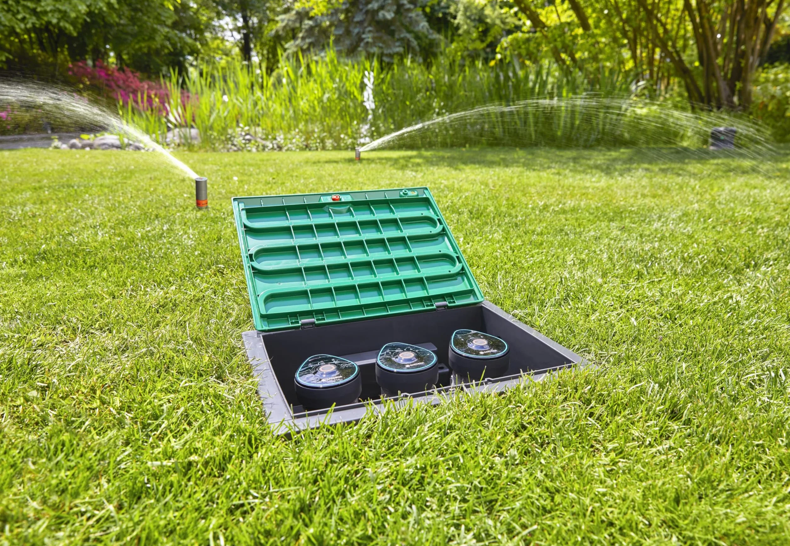Gardena zawór do nawadniania 9 V Bluetooth: Sterownik nawadniania programowalny za pomocą aplikacji Bluetooth, zasięg do 10 m, 6 niezależnych harmonogramów (01285-20)