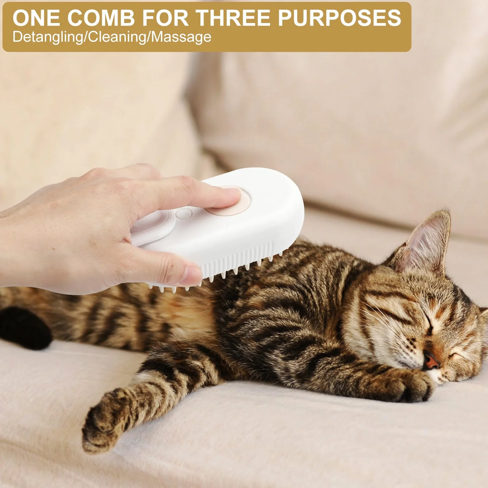 Steamy Pet Brush 3 w 1 parowiec dla kotów i psów