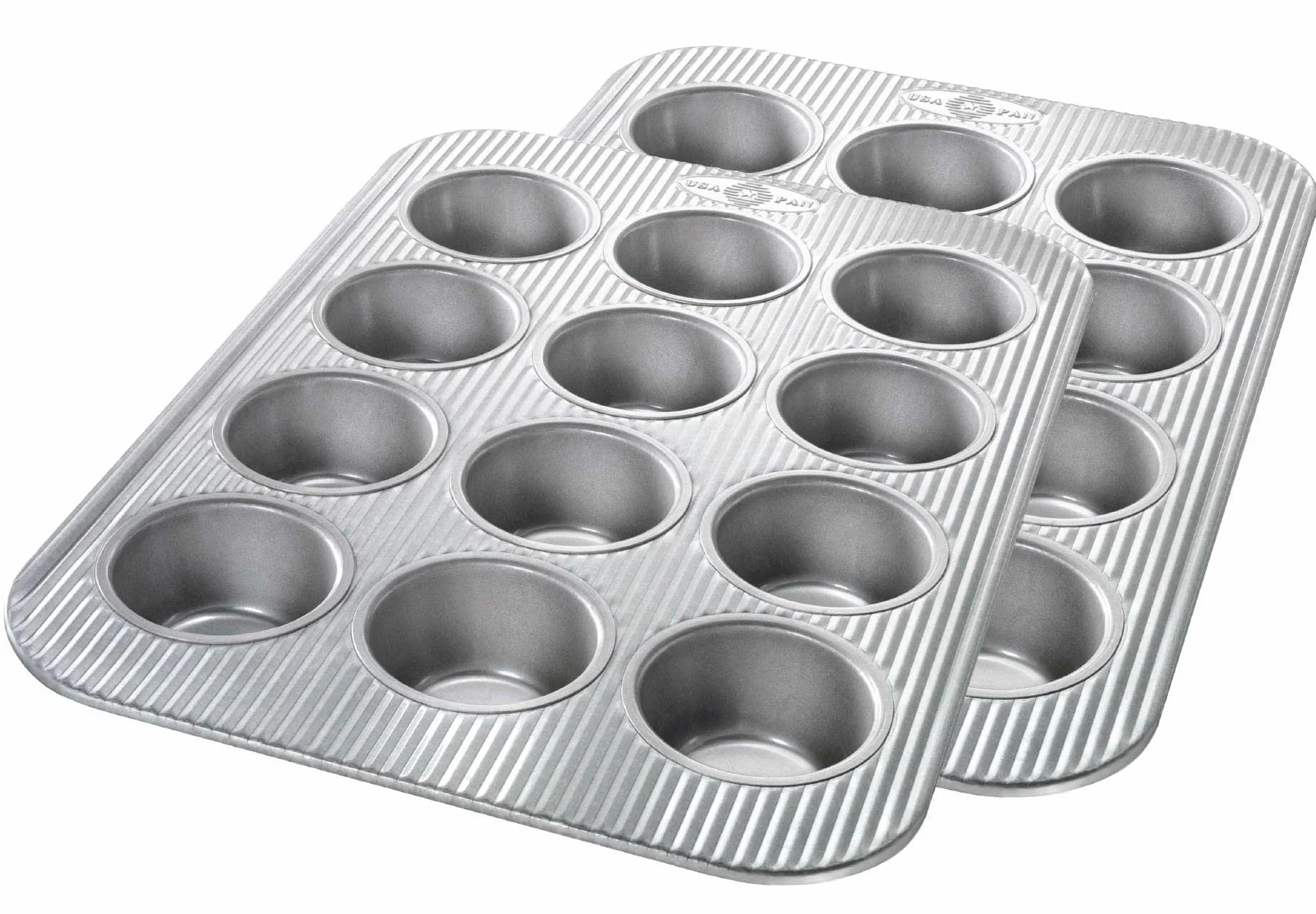 USA patelnia do pieczenia babeczek i muffinek, nieprzywierająca powłoka szybkiego uwalniania, 12-studzienna, zestaw 2 szt., stal aluminiowa