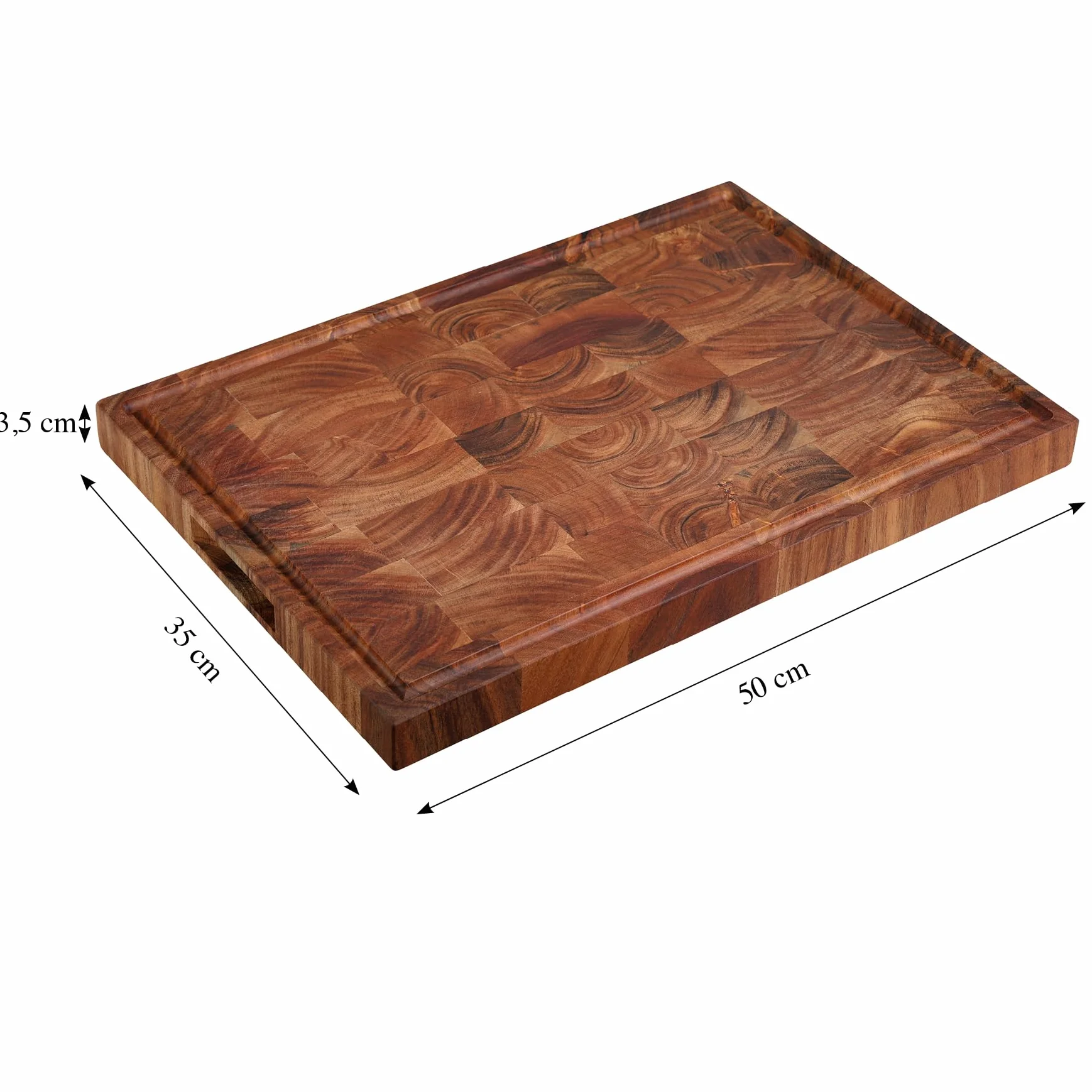 KESPER | Deska do krojenia i krojenia i krojenia, materiał: drewno akacjowe, wymiary: 50 x 35 x 3,5 cm, kolor: brązowy, naturalny | 29154