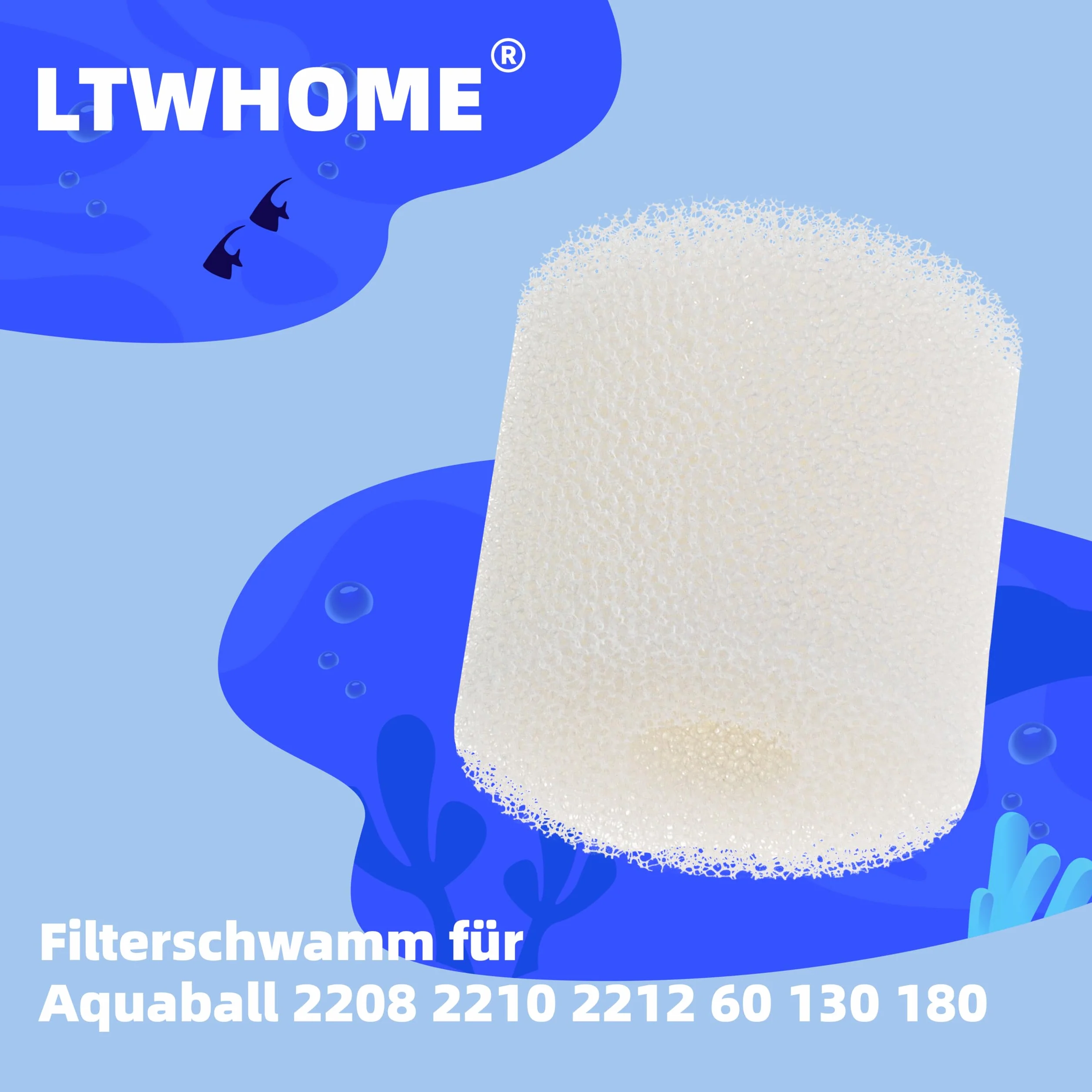 Filtr piankowy kompatybilny z Eheim 2618080, Aquaball 2208-2212, Biopower 160-240, Eheim Prefilter 4004320 - opakowanie 12 szt.