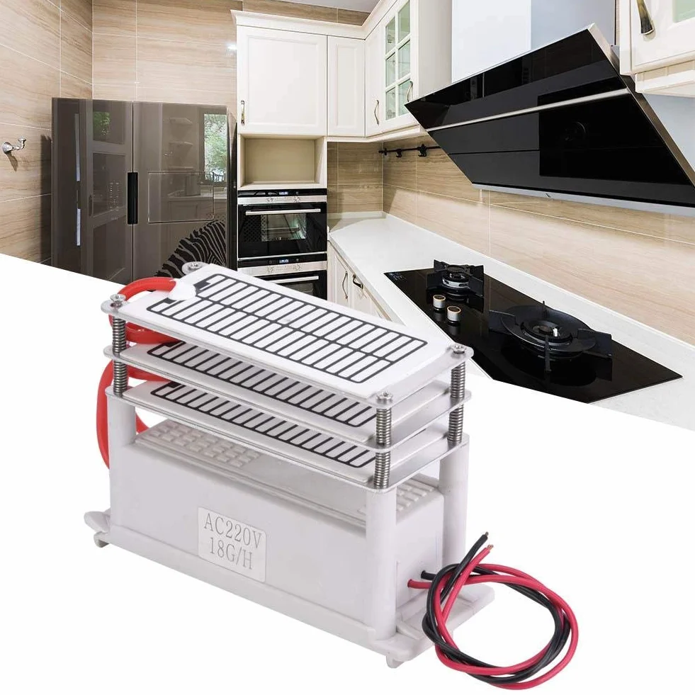 18 g/h tragbarer Ozon-Generator, Ozonisator, Wasserreiniger, Ozon, Formaldehyd, Entfernung AC220/AC110 V, 90 W, optional, 220 V.