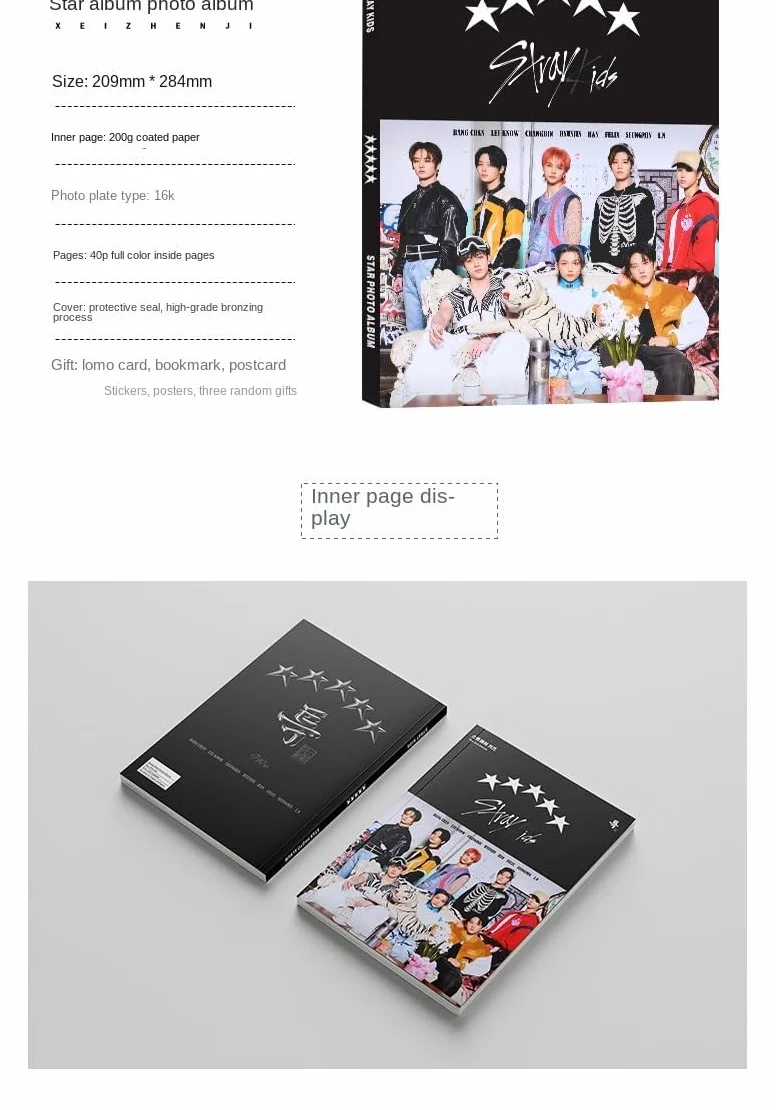 KPOP BTS JUNGKOOK album fotograficzny album na karty fotograficzne Tian Junguo plakat magazynowy plakat z gwiazdą otaczający album fotograficzny (37A244-JK)