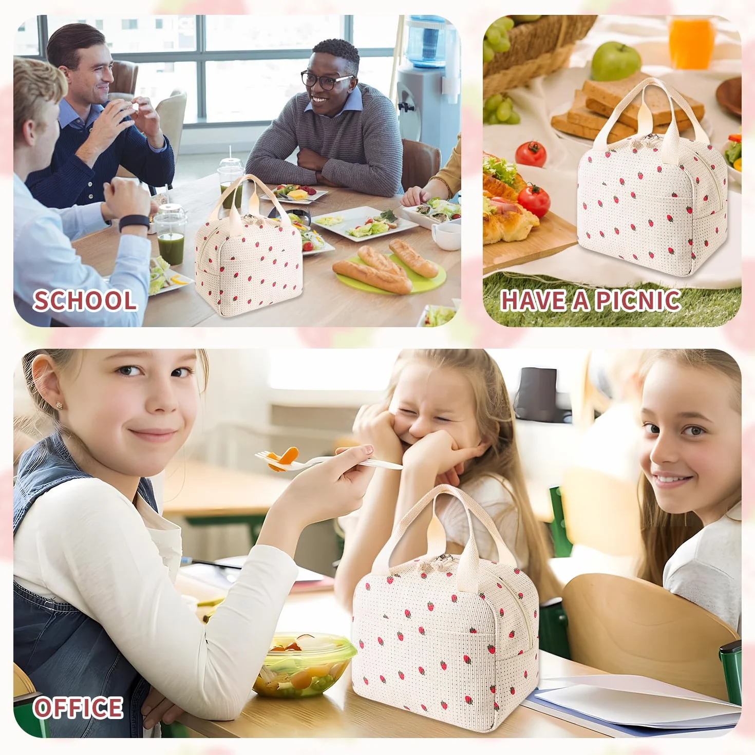 10 l torba termiczna na lunch, wielokrotnego użytku, mała przenośna torba na lodówkę, lunch torba na ramię, dla mężczyzn, kobiet, dzieci, do biura, szkoły, podróży, na kemping na świeżym powietrzu