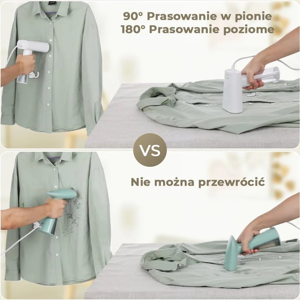 Parowy pras do Repasowania 1000W, Przenośny Hand-Steamer z 150-ml Zbiornikiem, Pełny Energi, Usuwa Fałdy Szybko, 1,8 m Drut, Idealny dla Domu i Podróży