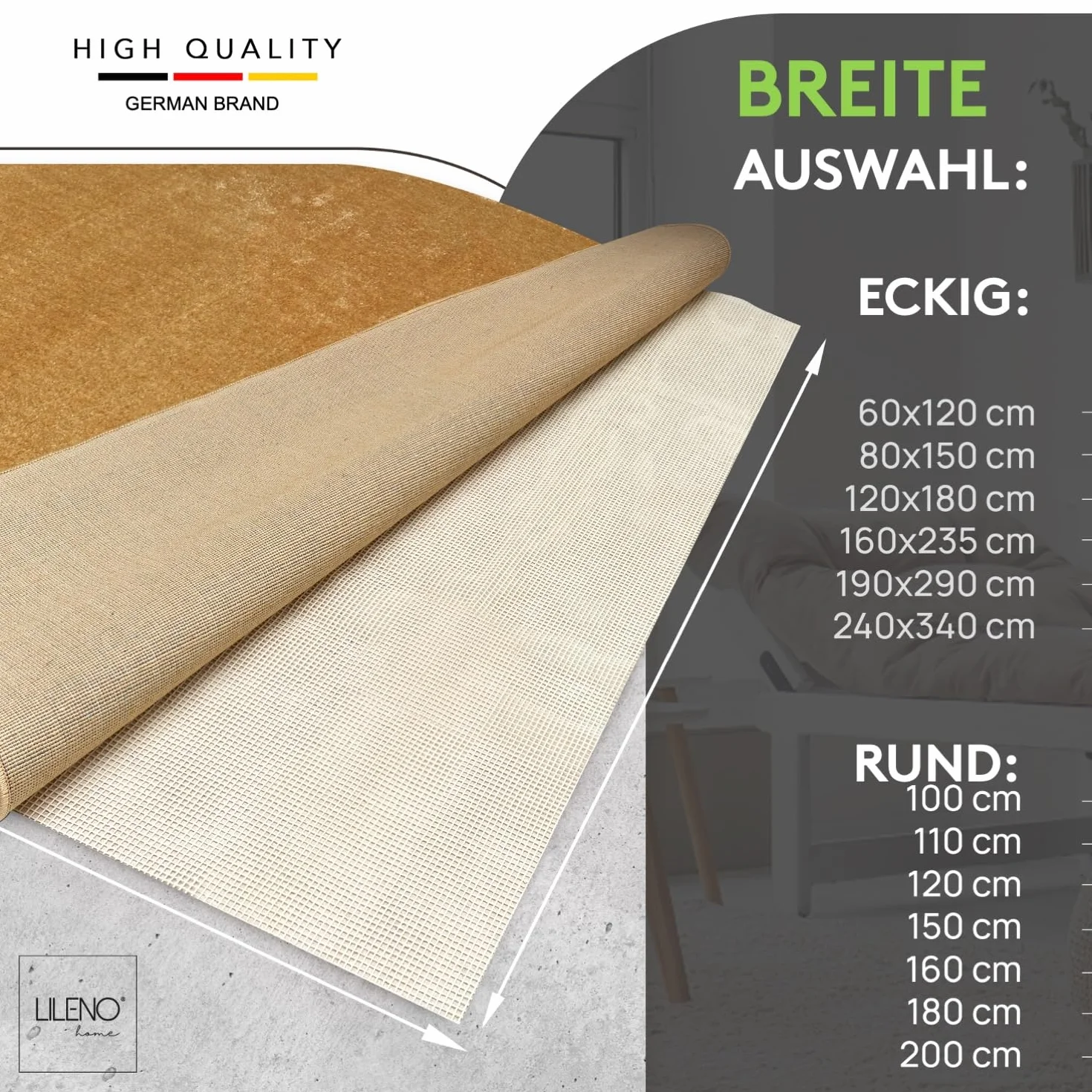 LILENO HOME Podkładka antypoślizgowa z włókna szklanego [80 x 150 cm] – idealna mata antypoślizgowa do wszystkich rodzajów podłóg, wysokiej jakości mata do bezpiecznego domu