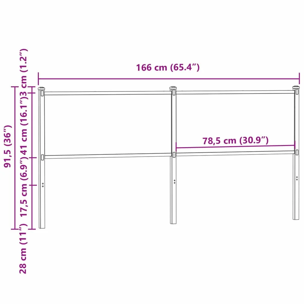 vidaXL Wezgłowie łóżka, przydymiony dąb, 160 cm
