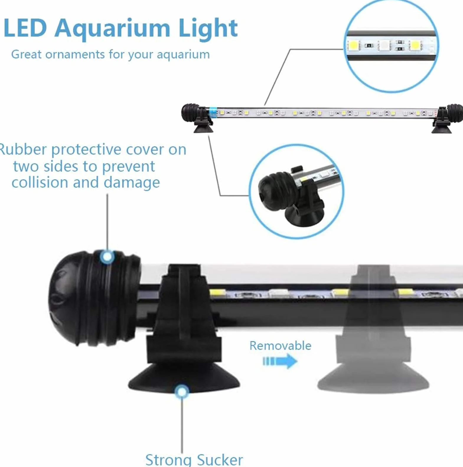 SolarNovo 18 112 cm LED oświetlenie akwarium podwodne RGB pilot zdalnego sterowania wodoszczelna