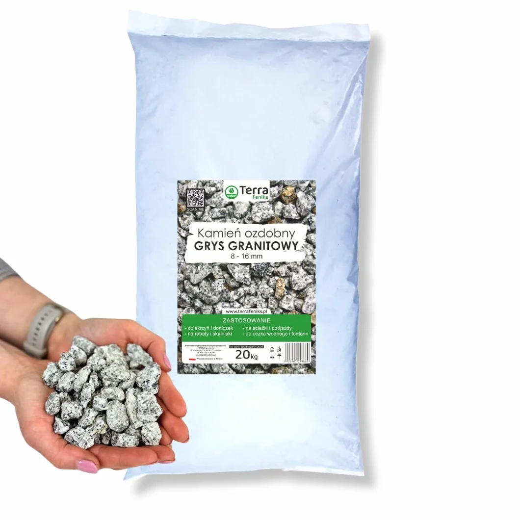 Feniks Granit 8-16 mm - 20 kg Grys Granitowy | Kamień naturalny do ogrodu | Grys | Dalmatyńczyk