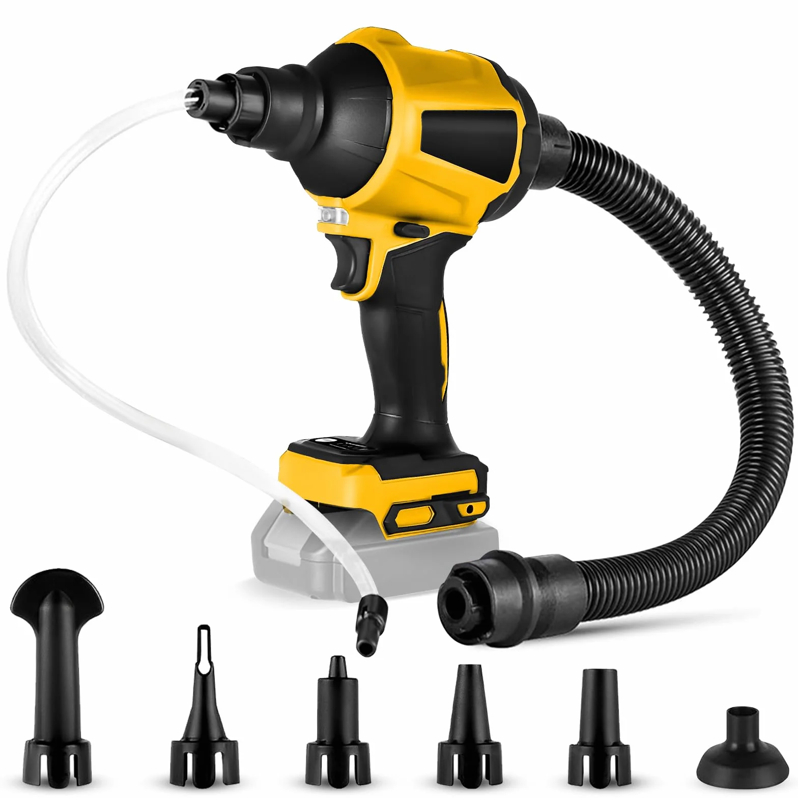 Dmuchawa akumulatorowa kompatybilna z akumulatorem Dewalt 18 V/20 V, bezprzewodowa dmuchawa do liści do pielęgnacji trawnika, dmuchawy liści, czyszczenia samochodu i narożników (bez akumulatora i
