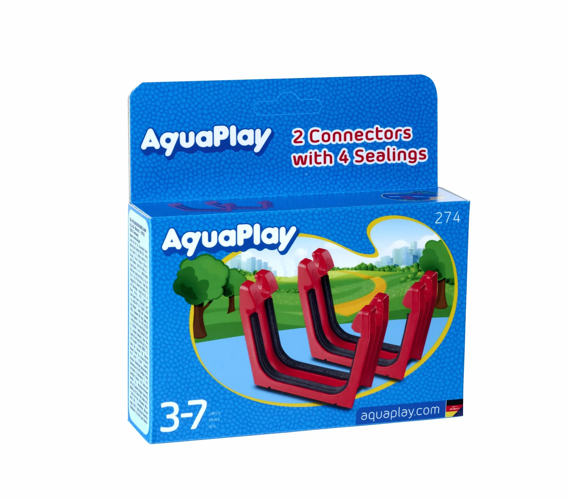 AquaPlay - Połączenie + uszczelka, 1 x - zestaw rozszerzający do dróg wodnych AquaPlay 1 x klamra łącząca z uszczelką, akcesoria do dróg wodnych, 8700000274, czerwony