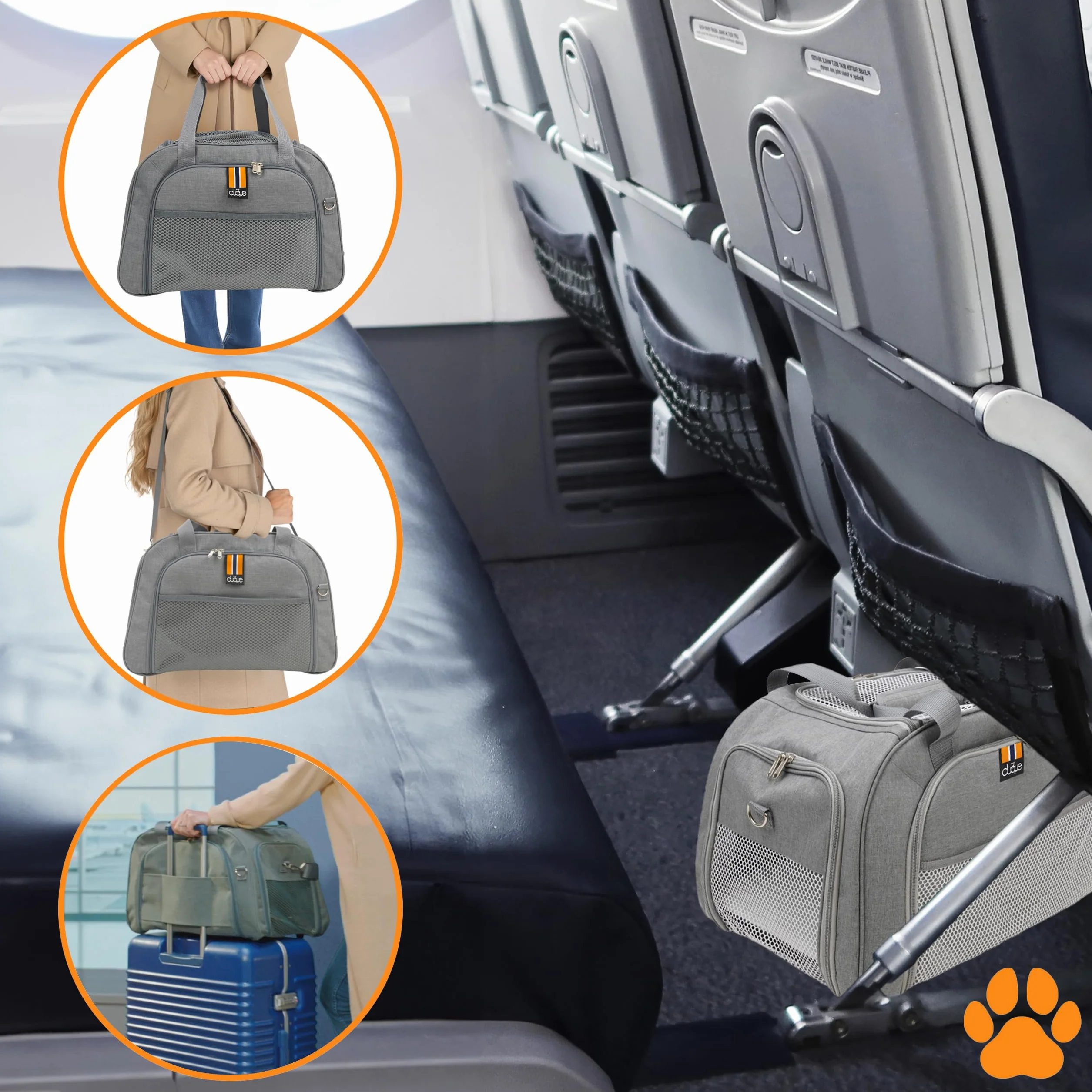 Transporter dla psa i kota CAR-GO ISOFIX, rozkładane boki, torba podróżna szary