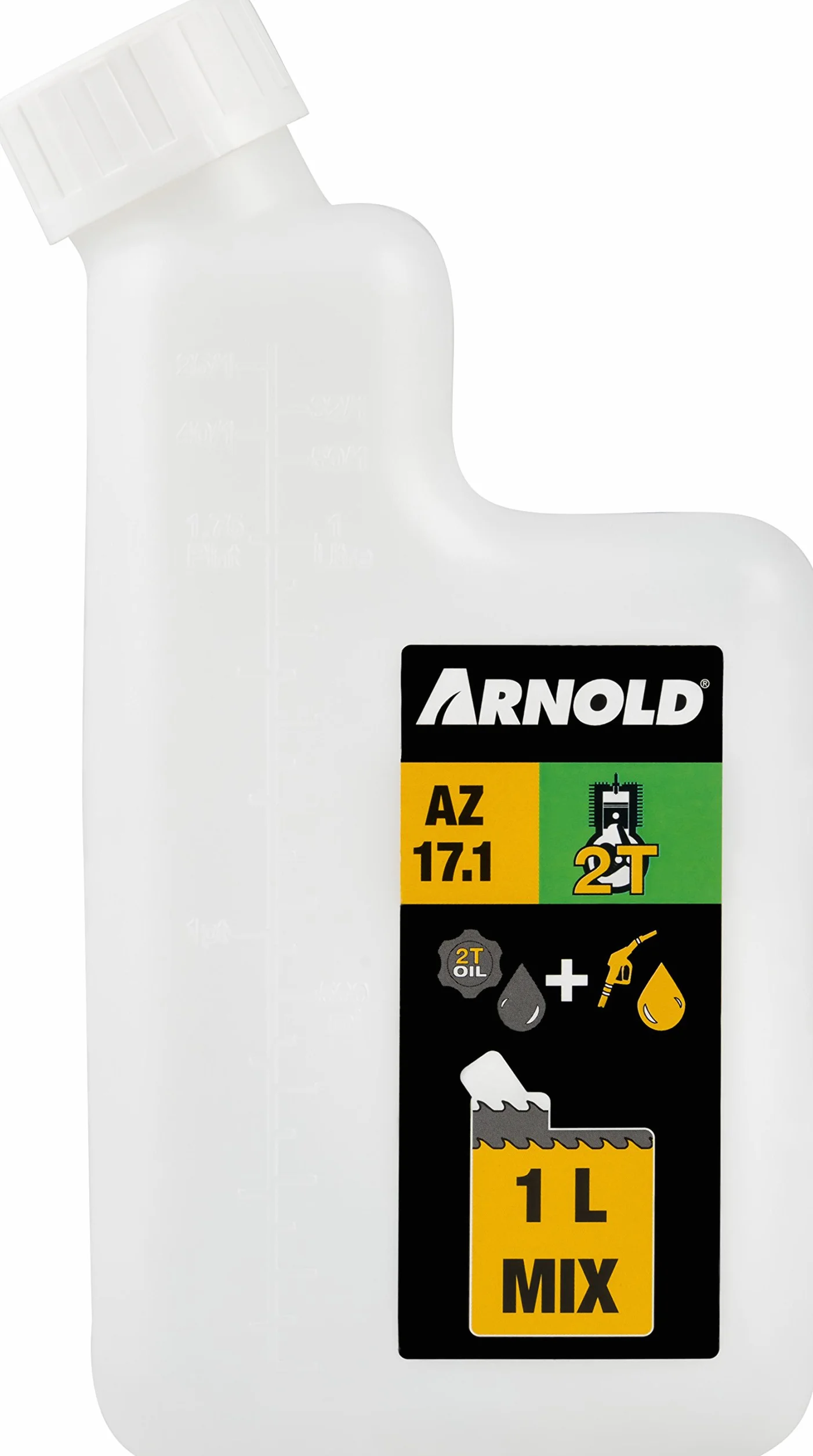 ARNOLD - 2-suwowa butelka mieszająca do 1 litra mieszanki paliwowej, 1:25/1:32/1:40/1:50; 6011-X1-0201