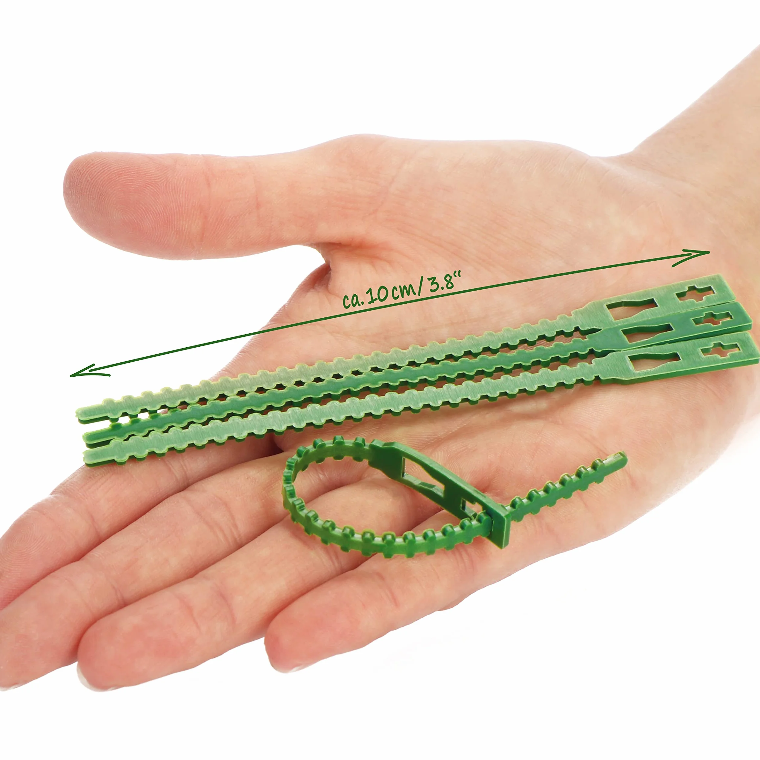 COM-FOUR® 200x Spoiwo do roslin - Spoiwo uniwersalne - Spoiwo do kwiatów, krzewów, drzew - Spoiwo skrecane - Stabilizacja roslin - 10 cm (10 centymetrów)