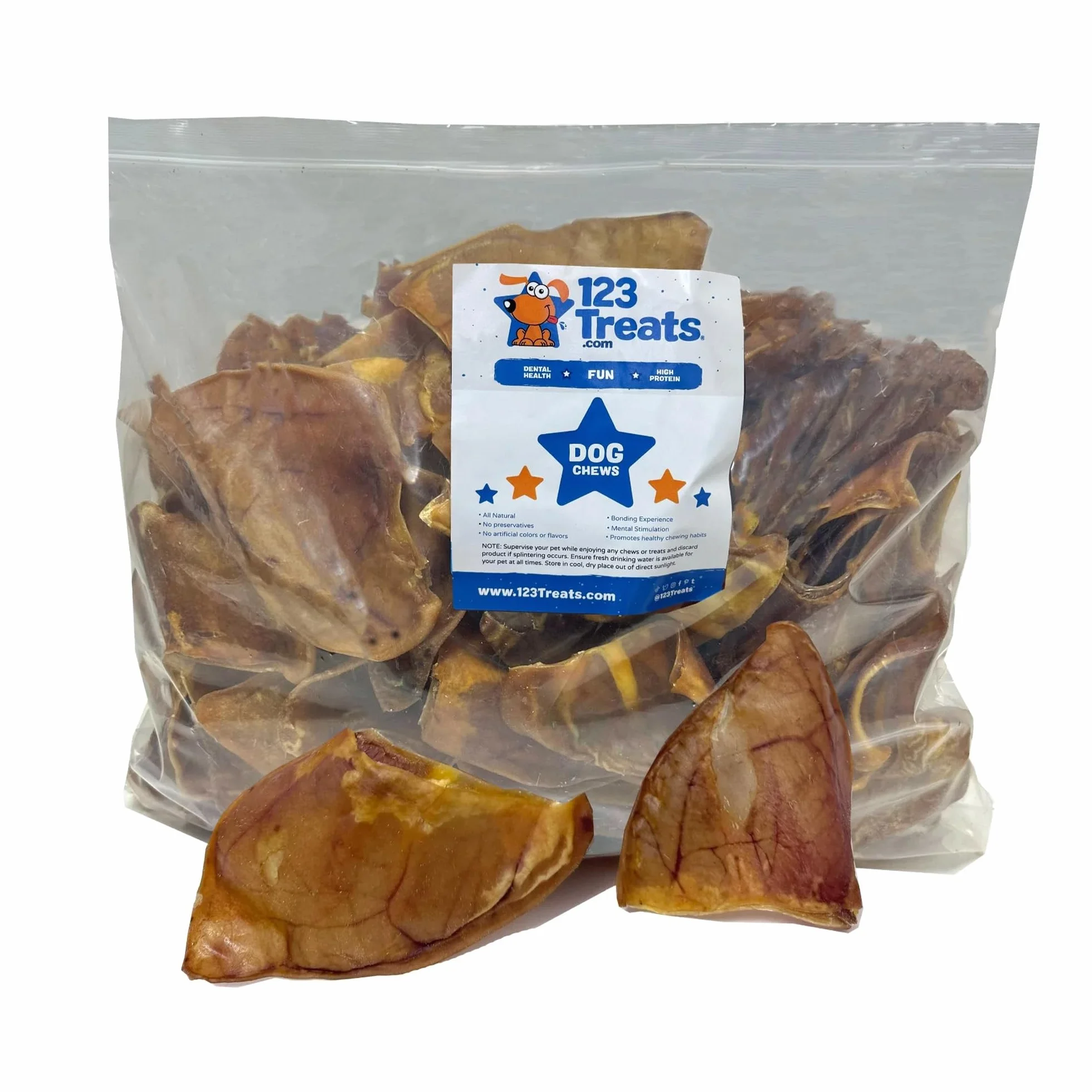 Whole Pig Ear Dog Chews (100 sztuk)