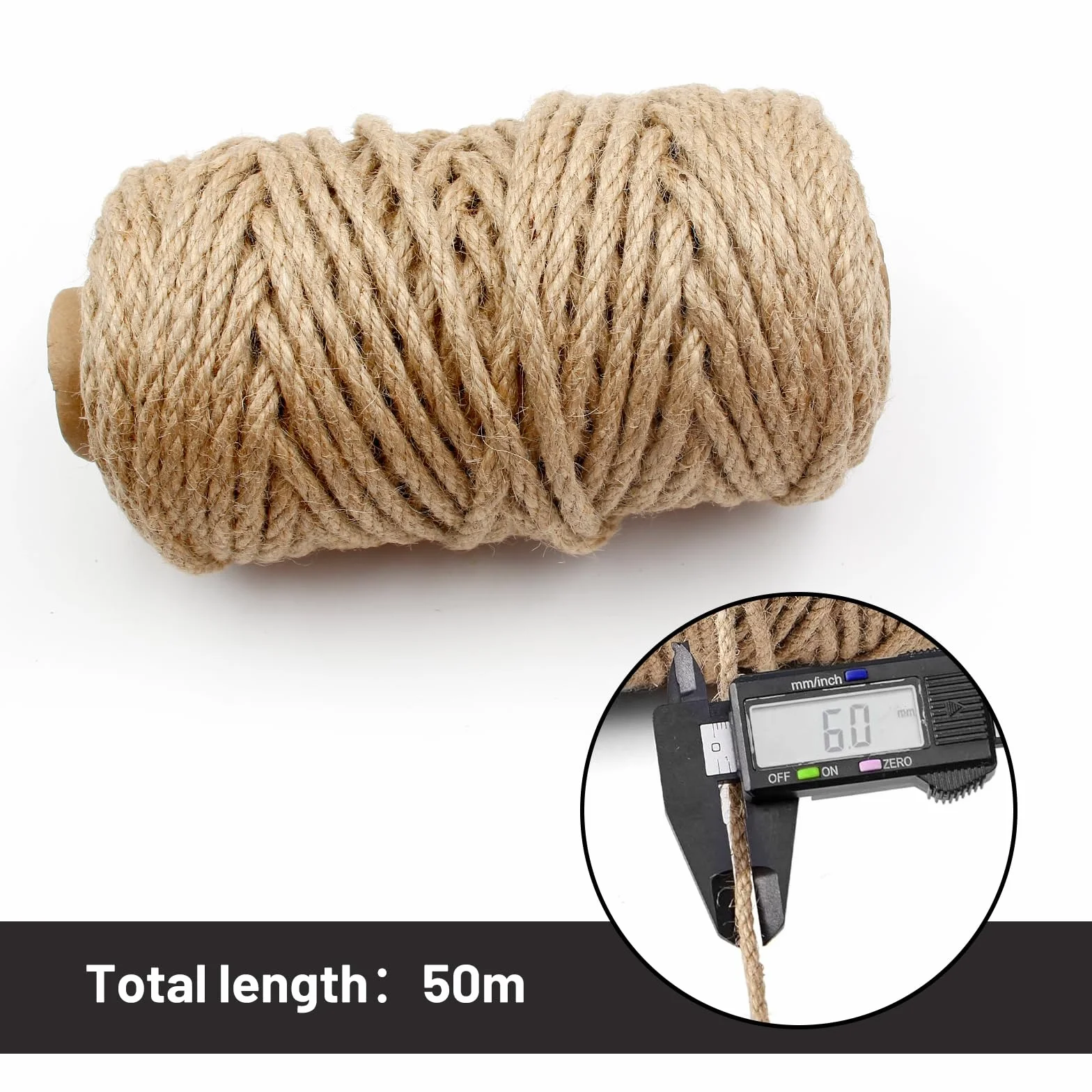 Lina sizalowa 6 mm x 50 m naturalna do drapaka zamiennik akcesoria