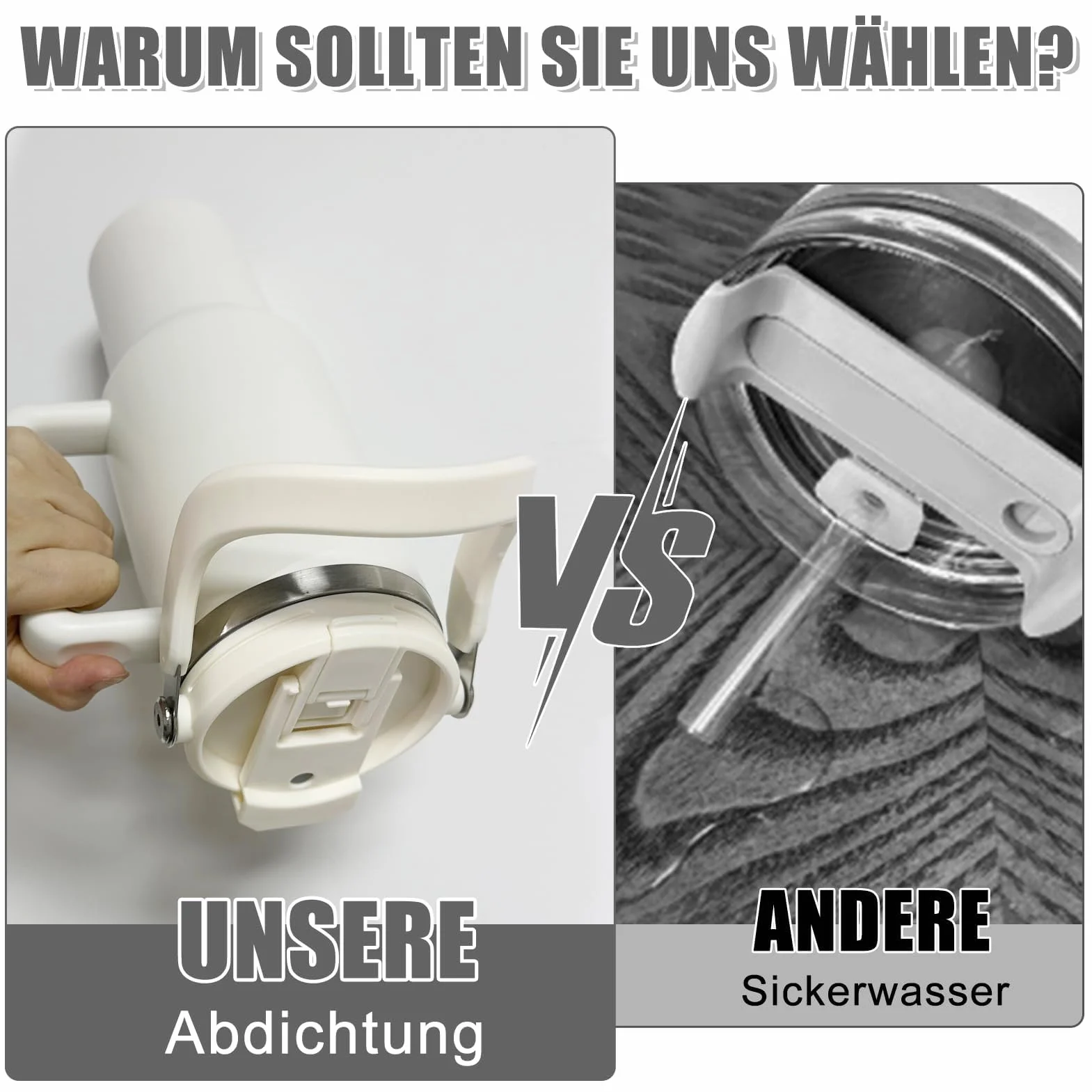 FUFRE Zapasowa pokrywka do kubka Stanley 40 oz, zapasowa pokrywka z klapką i uchwytem, wielokrotnego użytku, szczelny i pyłoszczelny kubek do akcesoriów Stanley Cup (1 sztuka, biała)