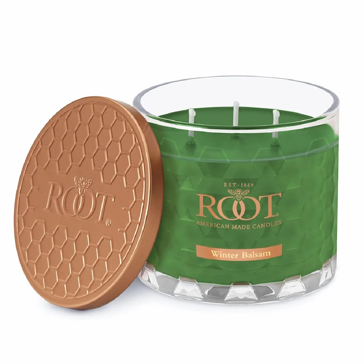 Root Candles Świeca zapachowa z mieszanki wosku pszczelego o strukturze plastra miodu, 350 ml, zimowy balsam