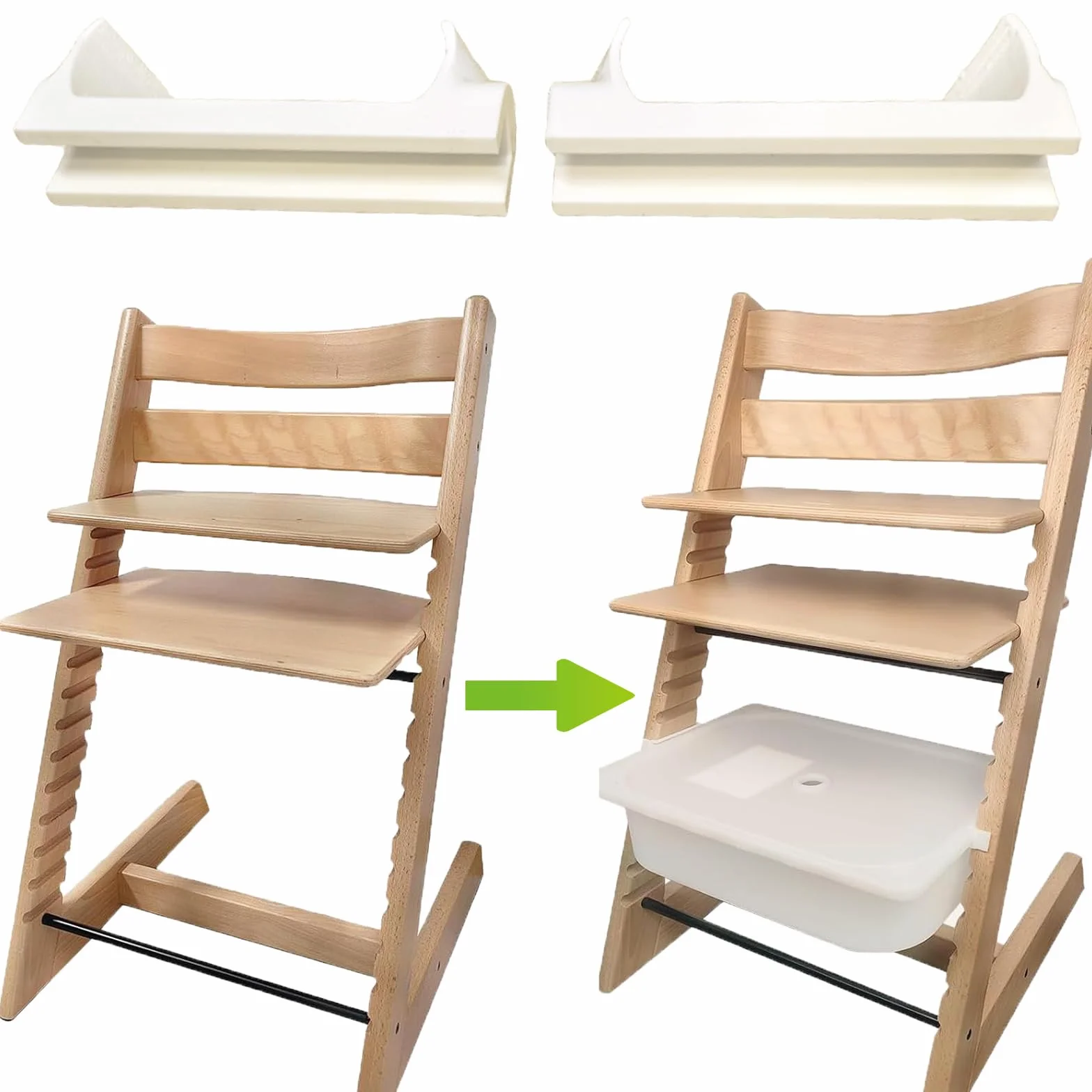 Generisch Adapter pasujący do Ikea Trofast Box, adapter kompatybilny z Stokke Tripp Trapp Trapp do wysokiego krzesła dziecięcego, akcesoria, mocowanie do wysokiego krzesła dla dzieci (używać z