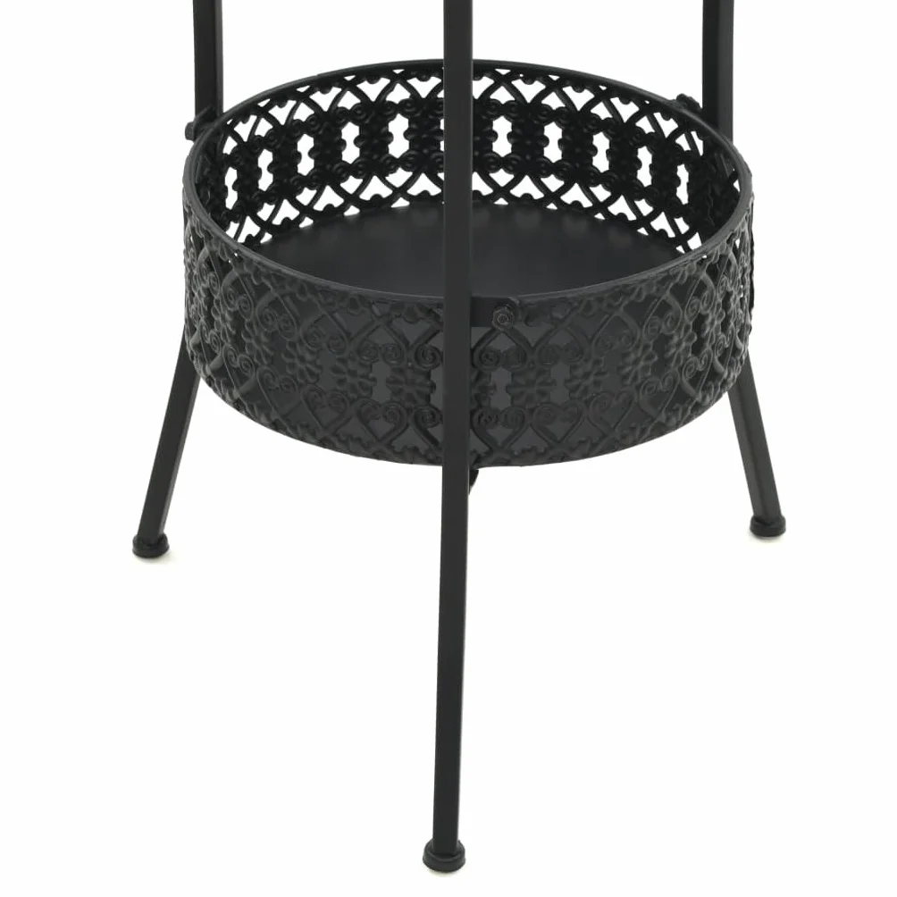 vidaXL Stolik barowy, czarny, 40 x 70 cm, metalowy