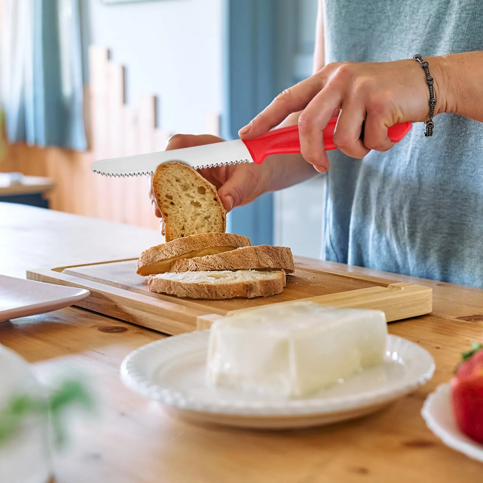 hunnycook kolorowy nóż śniadaniowy 12 sztuk, ząbkowany nóż stołowy z krawędzią piły, zestaw noży śniadaniowych ze stali nierdzewnej, można myć w zmywarce